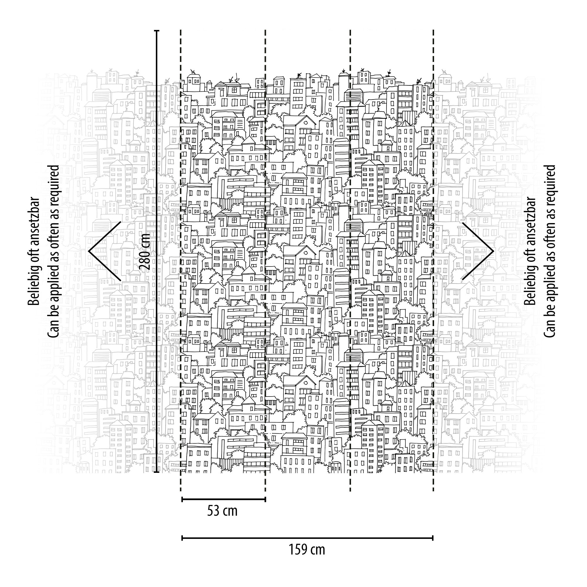 Livingwalls Vliestapete The Wall 3 Häuser 398601