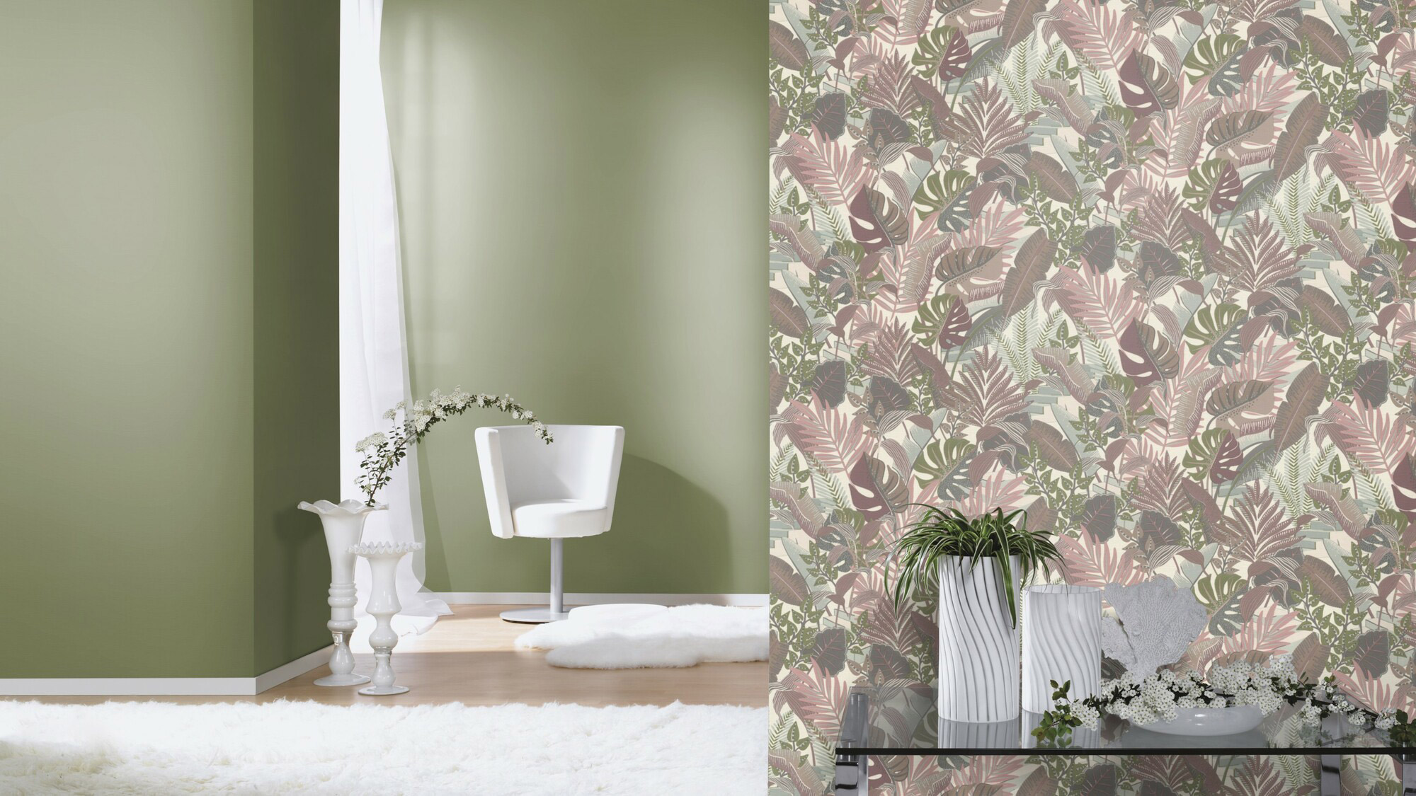 Rasch Vliestapete Allegretto Grün-Moosgrün 687538