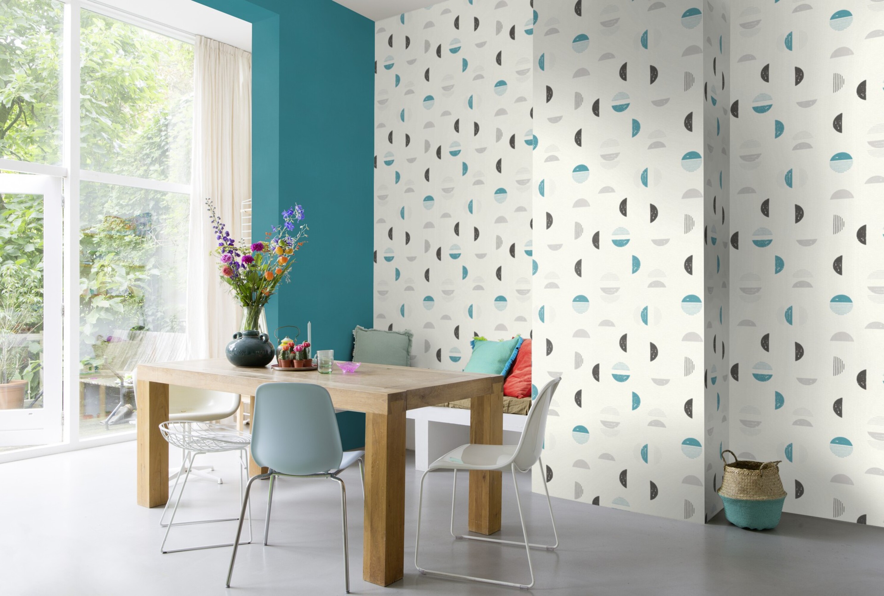 Rasch Vliestapete Allegretto Türkis-Türkisblau 690729