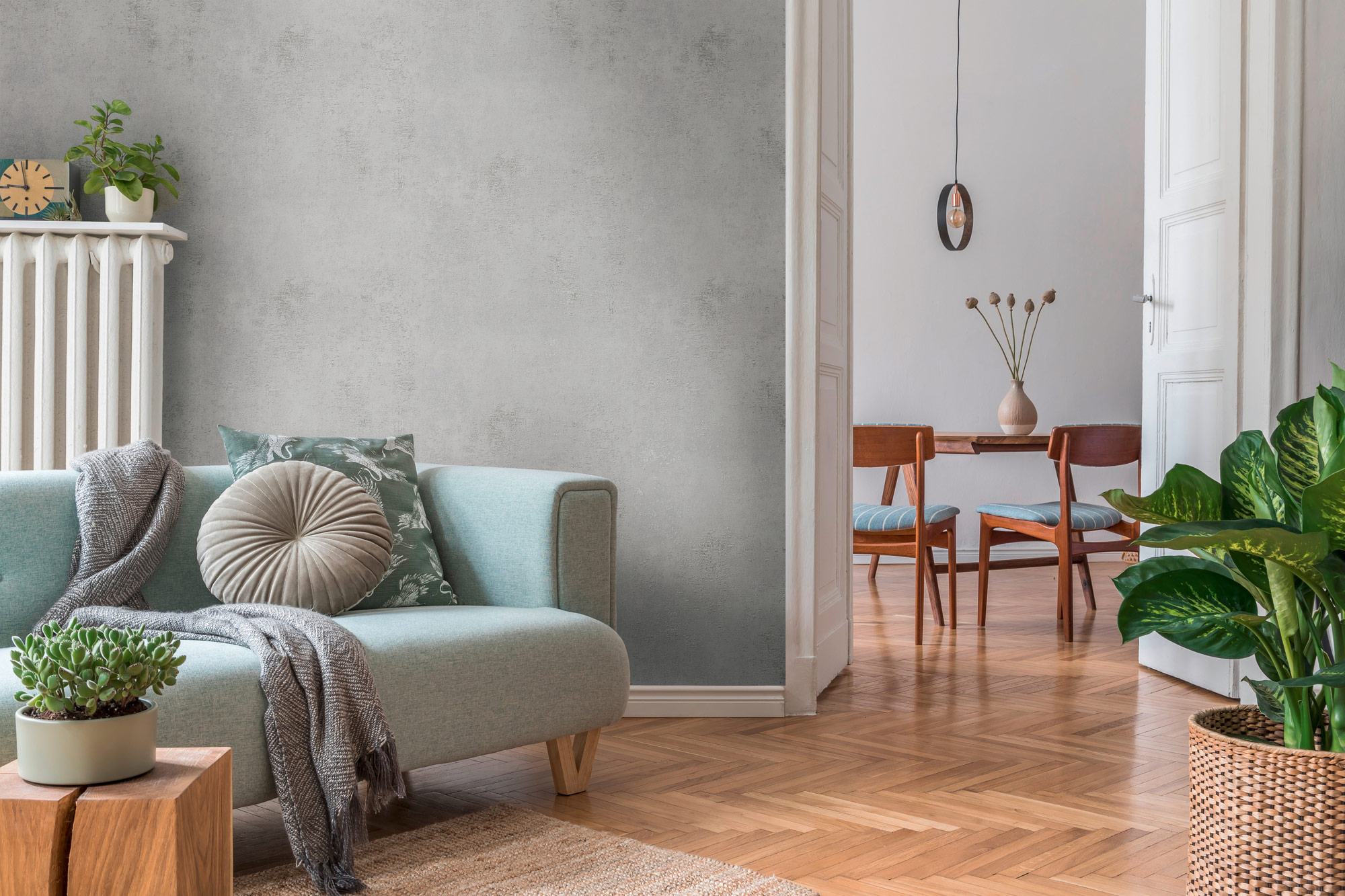 AS Vliestapete The BOS hellgrau Strukturtapete 388323