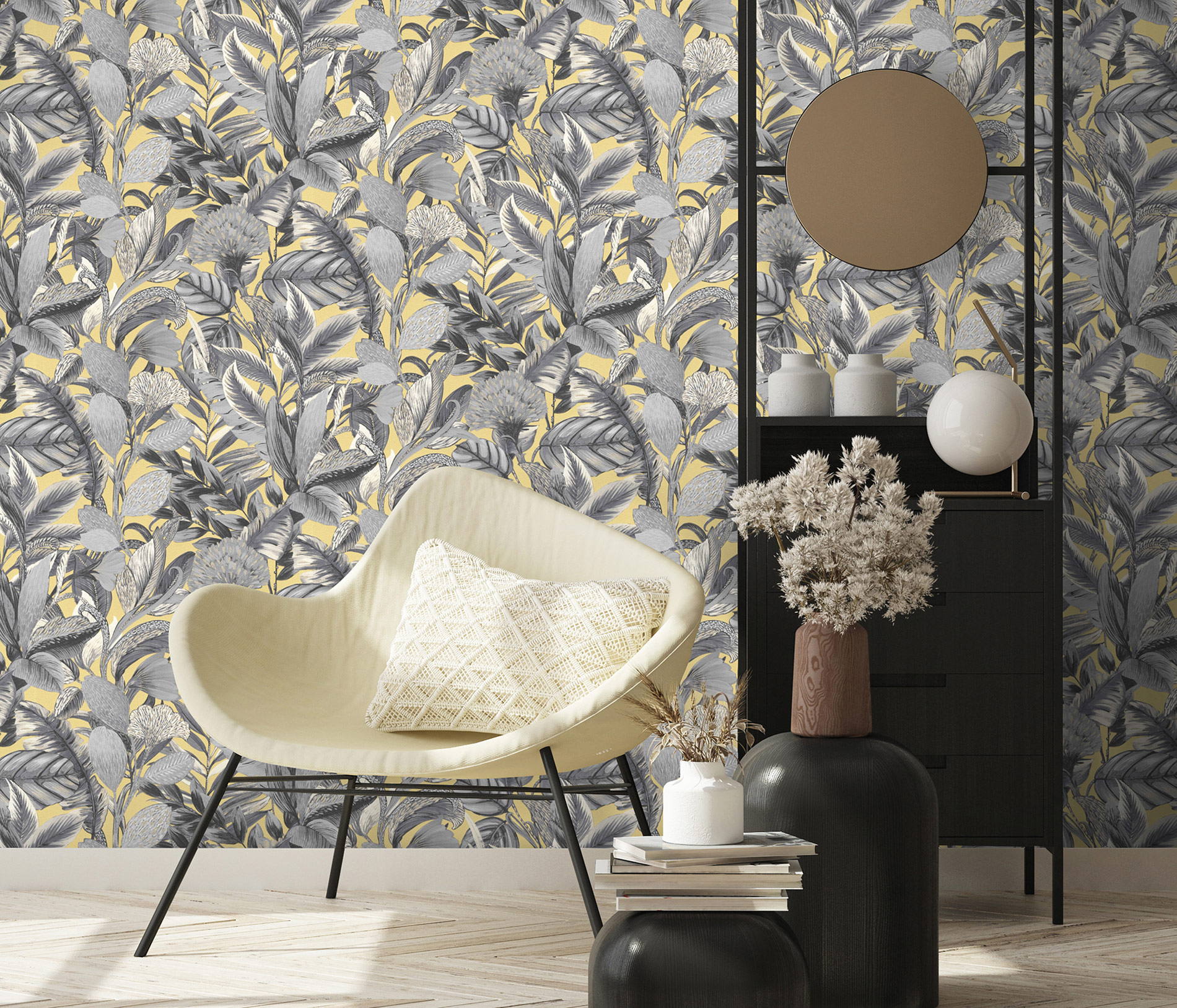 Erismann Vliestapete Elle 2 Botanik schwarz 1020215