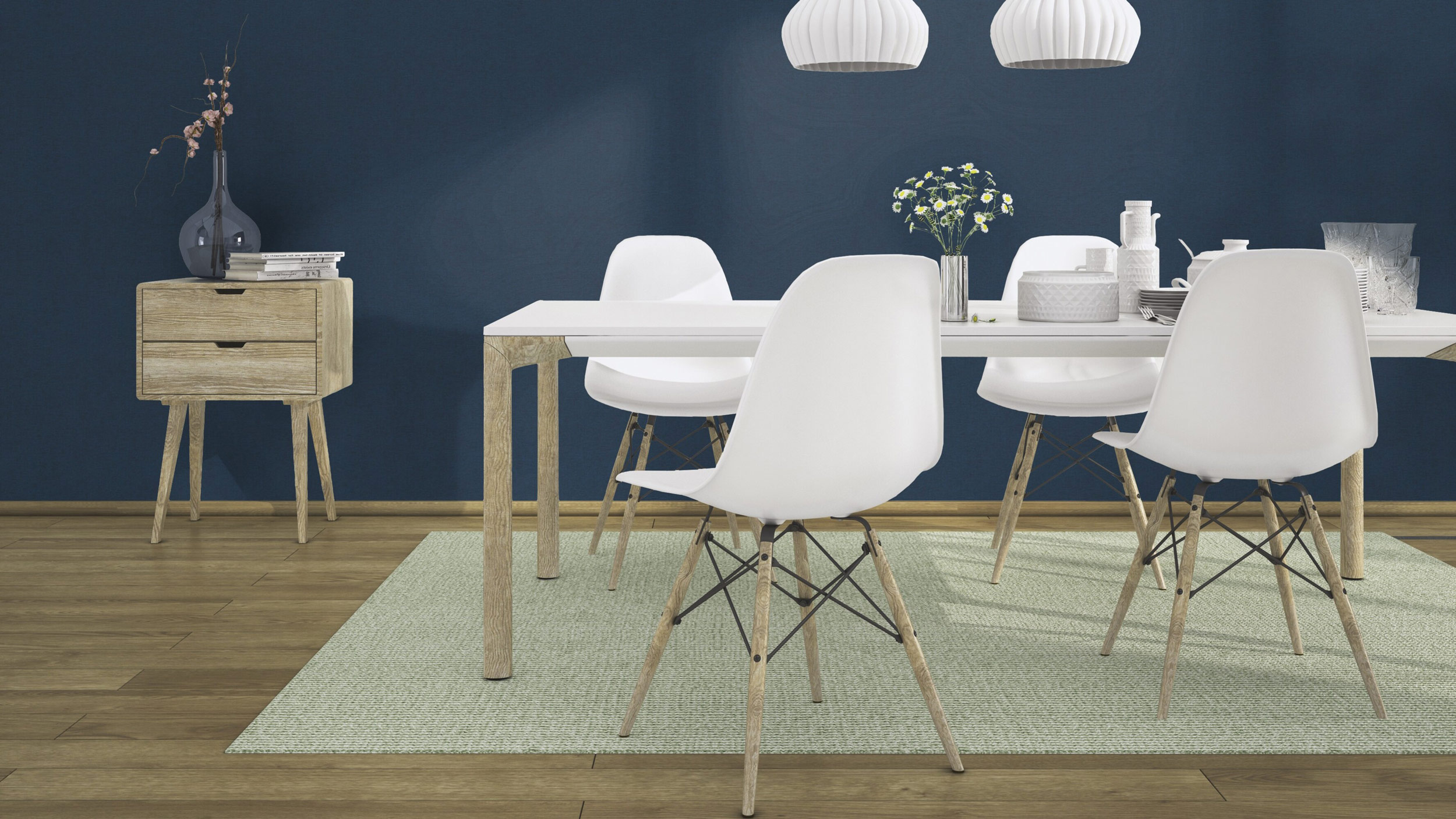 Rasch Vliestapete Country Charme Blau 449860