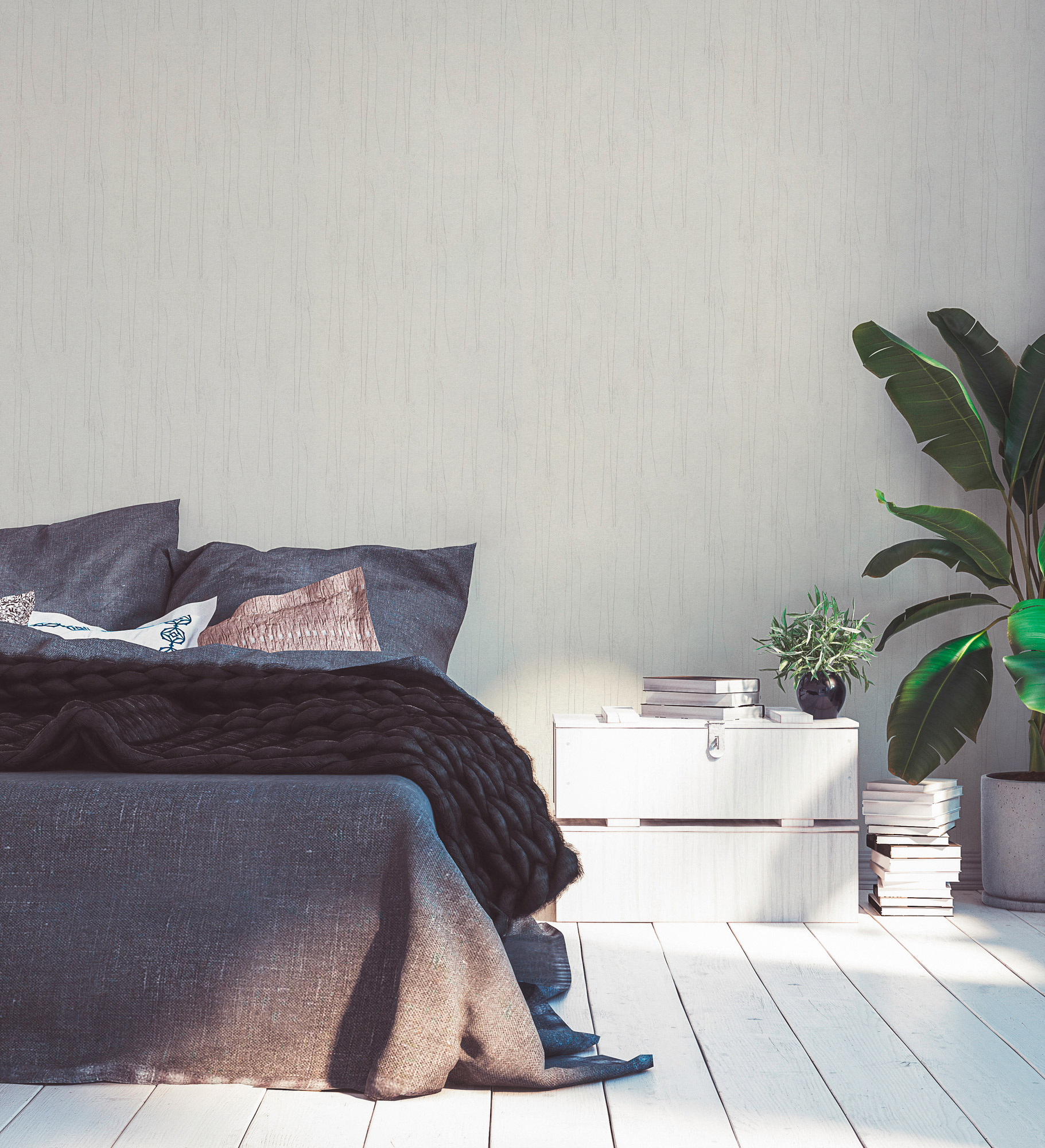 AS Vliestapete #Hygge Pampasgras Weiß 386143