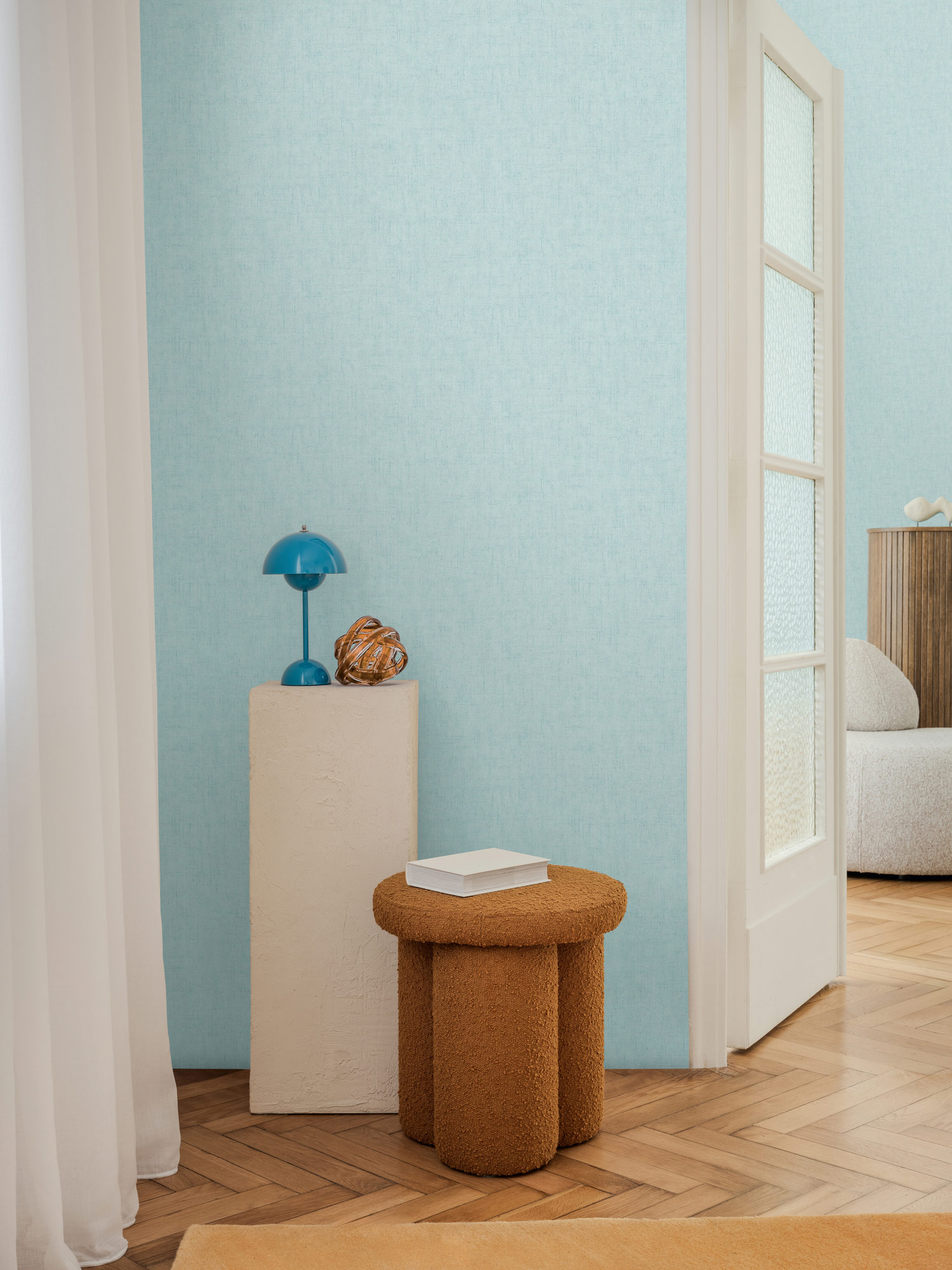 AS Vliestapete CosmoLiving Uni Blau 791092