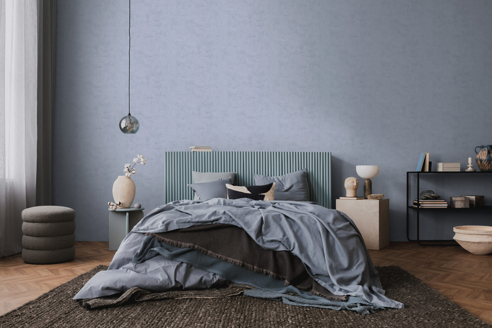 AS Vliestapete Nordic Feeling Unitapete Blau 791531