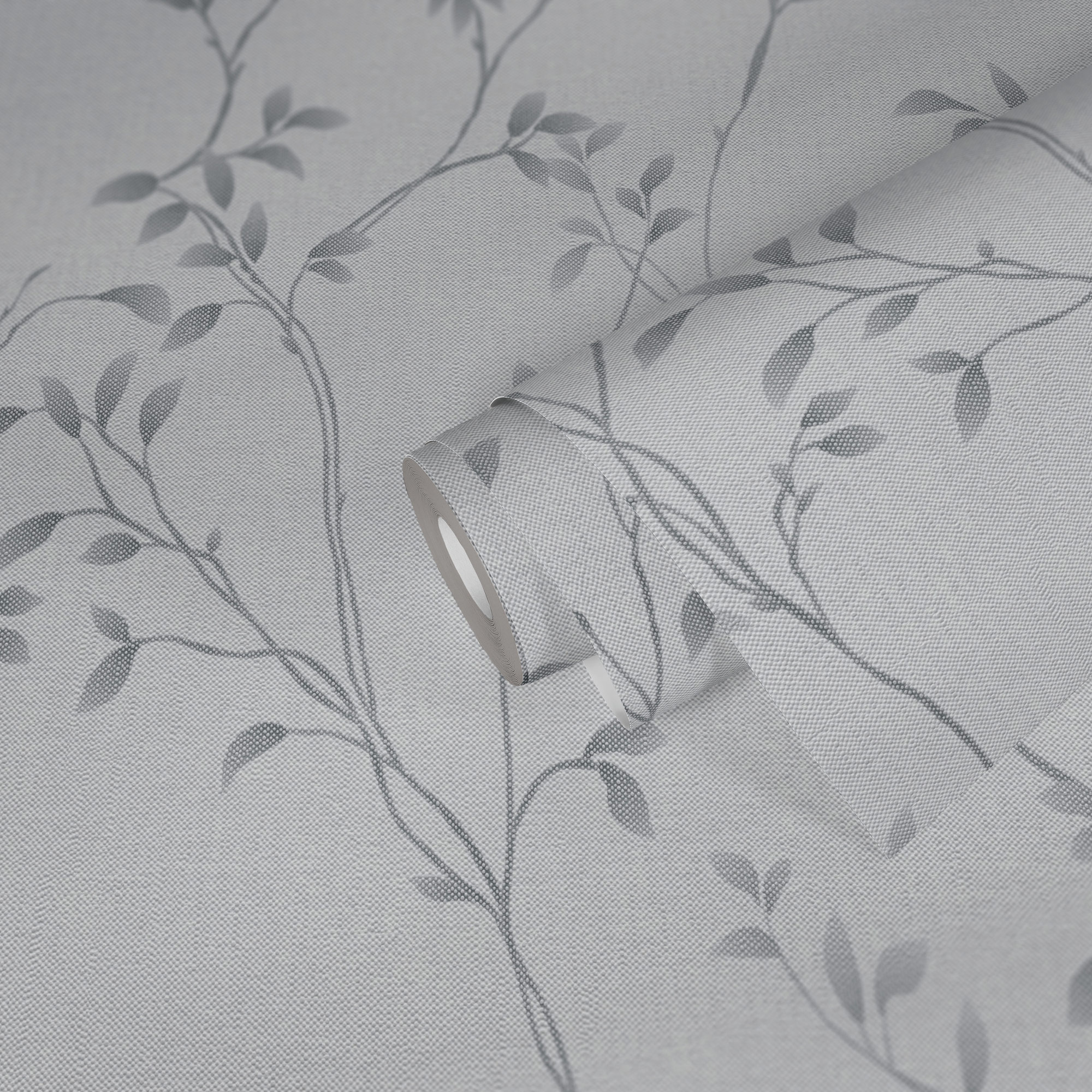 AS Vliestapete Pure Elegance Blätterranke Grau 397674
