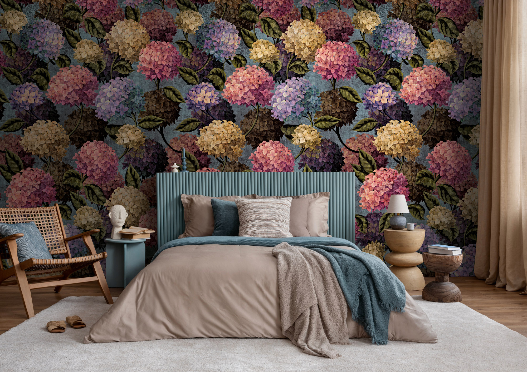 AS Fototapete The Wall 4 Blumen Blau 792489