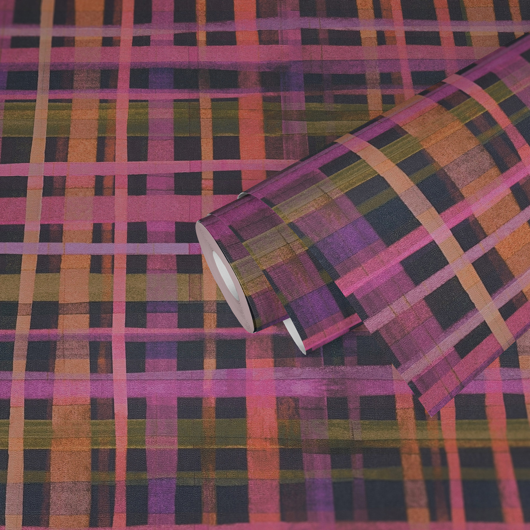 AS Vliestapete Anna d'Andrea Kariert Pink 782242