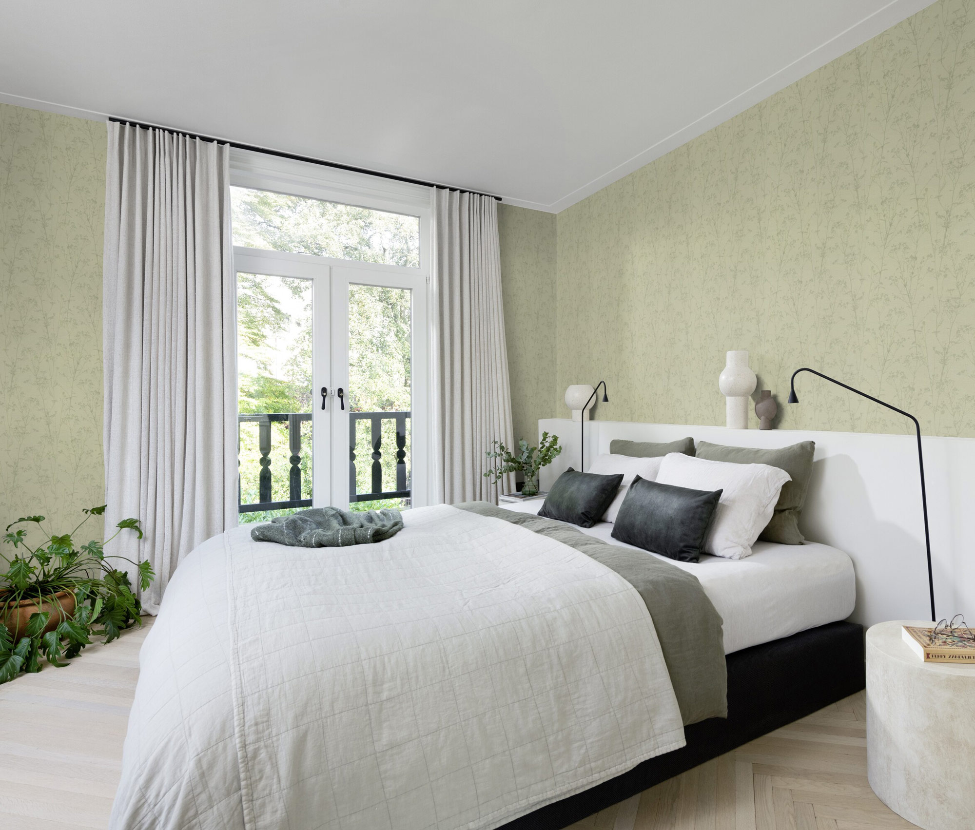 Rasch Vliestapete Peonies Grün Floral 582123