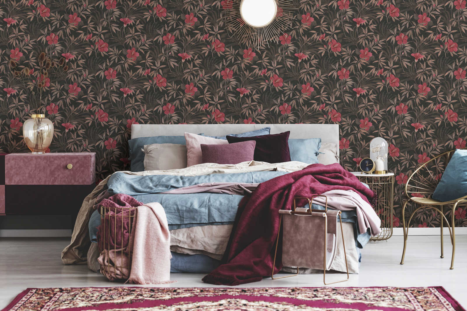 AS Vliestapete Blumentapete braun 380283