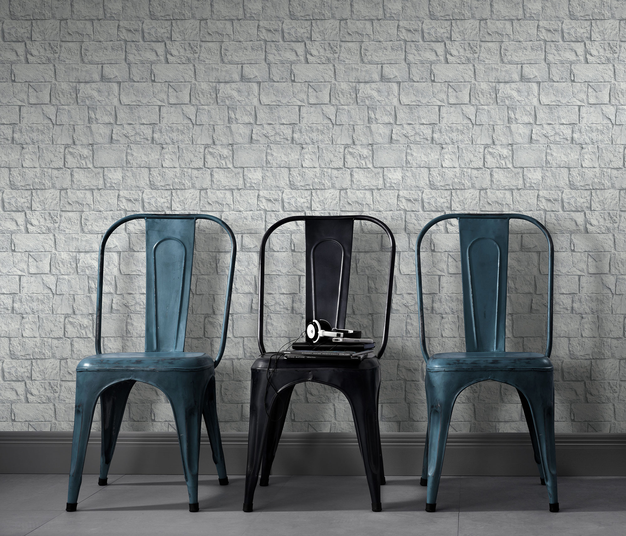 Erismann Vliestapete Steinoptik grau 1039431