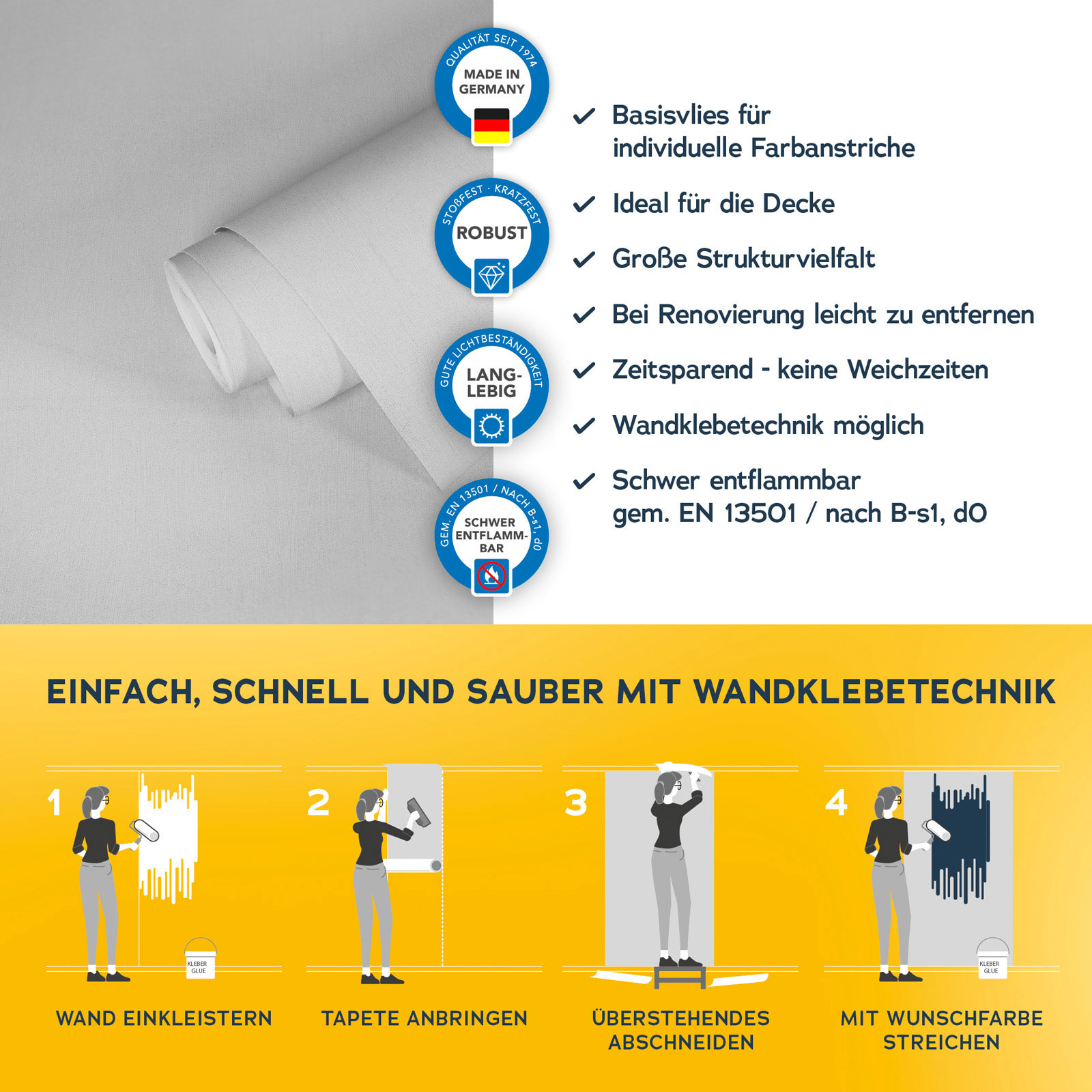 AS Vliestapete Meistervlies 8 überstreichbar 950918