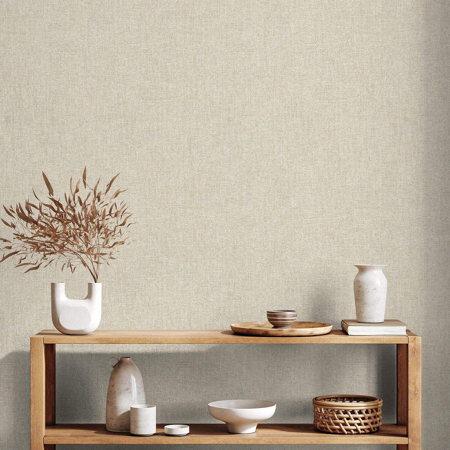 Hohenberger Vliestapete Artist Textile Plain Ecru 27258