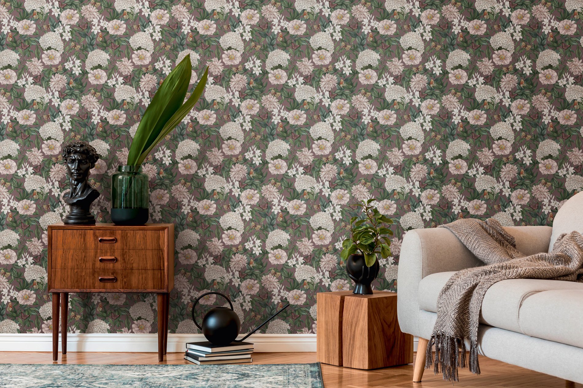 Livingwalls Vliestapete Drawn Into Nature Floral 394263
