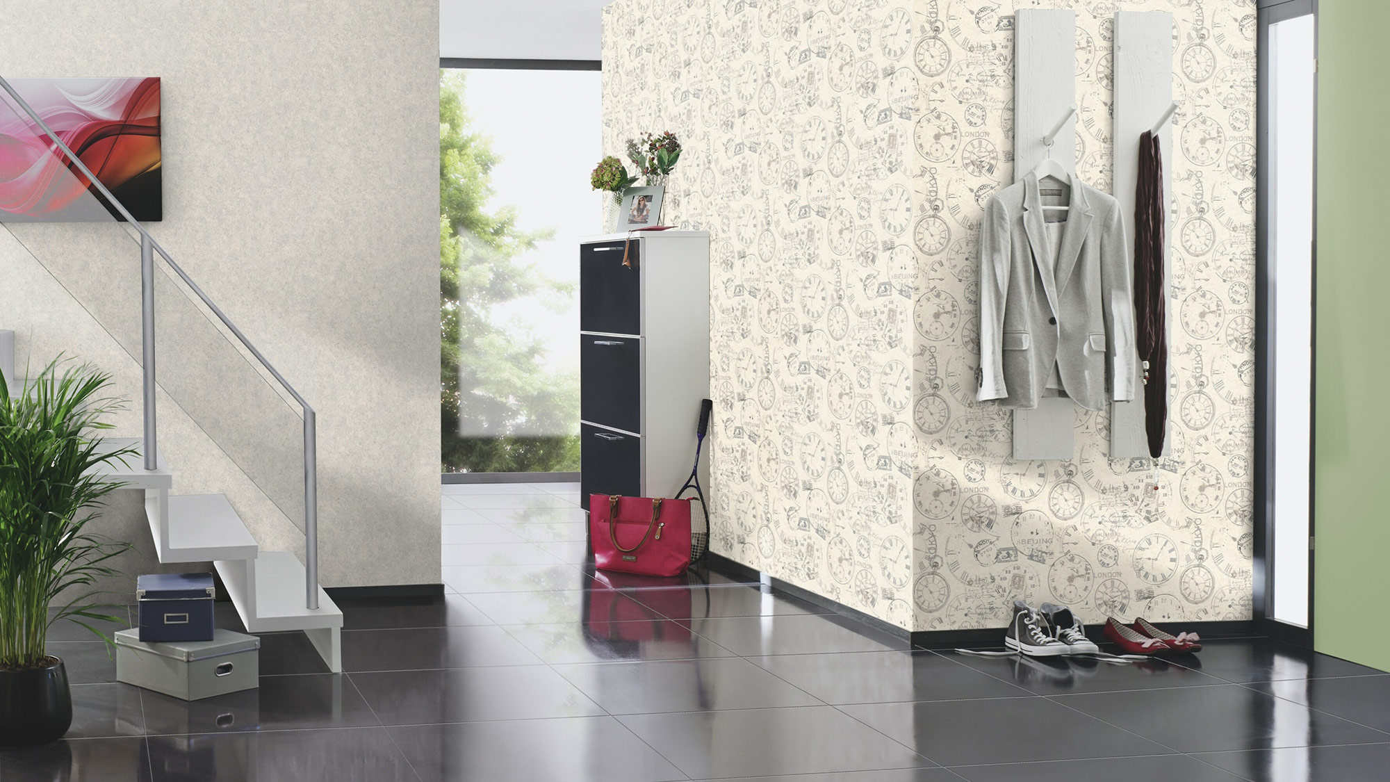 Rasch Vliestapete Welcome Home Grau-Betongrau 649321