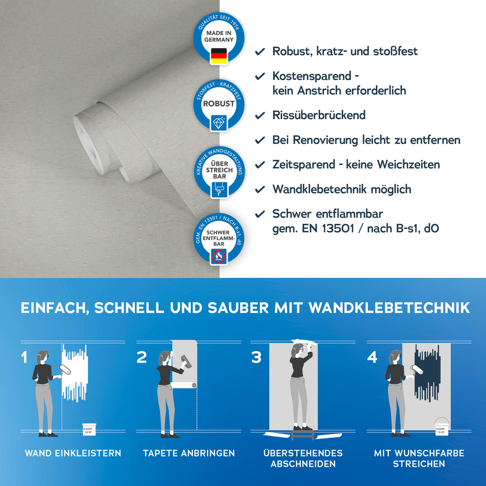 AS Vliestapete Meistervlies 8 überstreichbar 570215