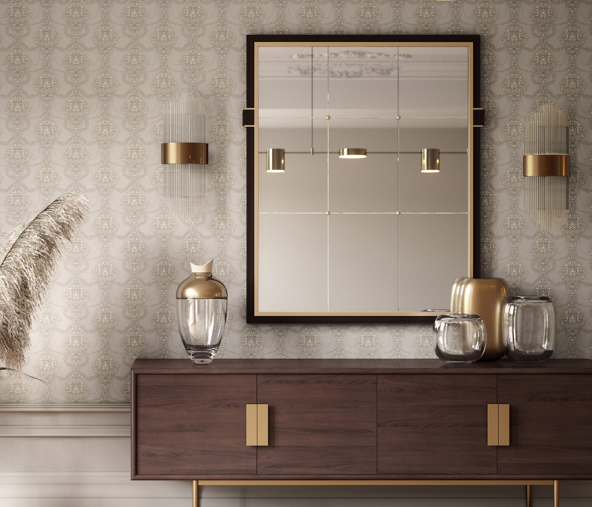 Erismann Vliestapete Versailles Barocktapete grau 1028737