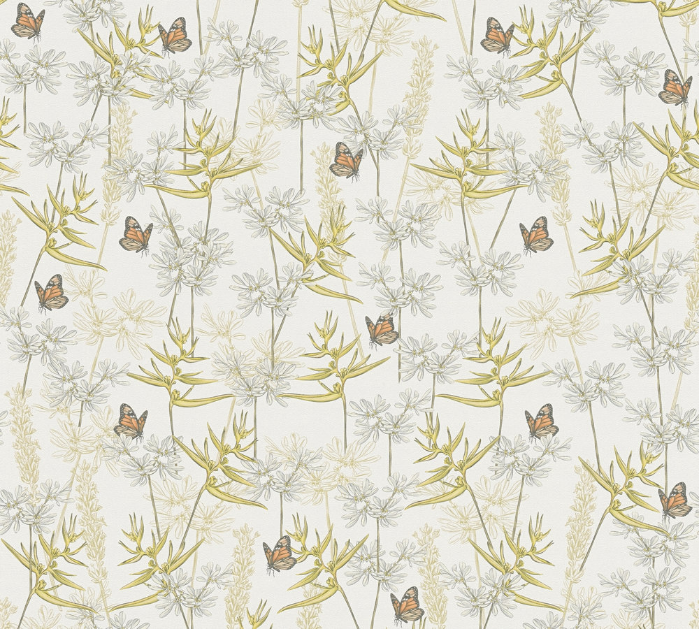 Livingwalls Vliestapete Drawn Into Nature Pflanzen  394231