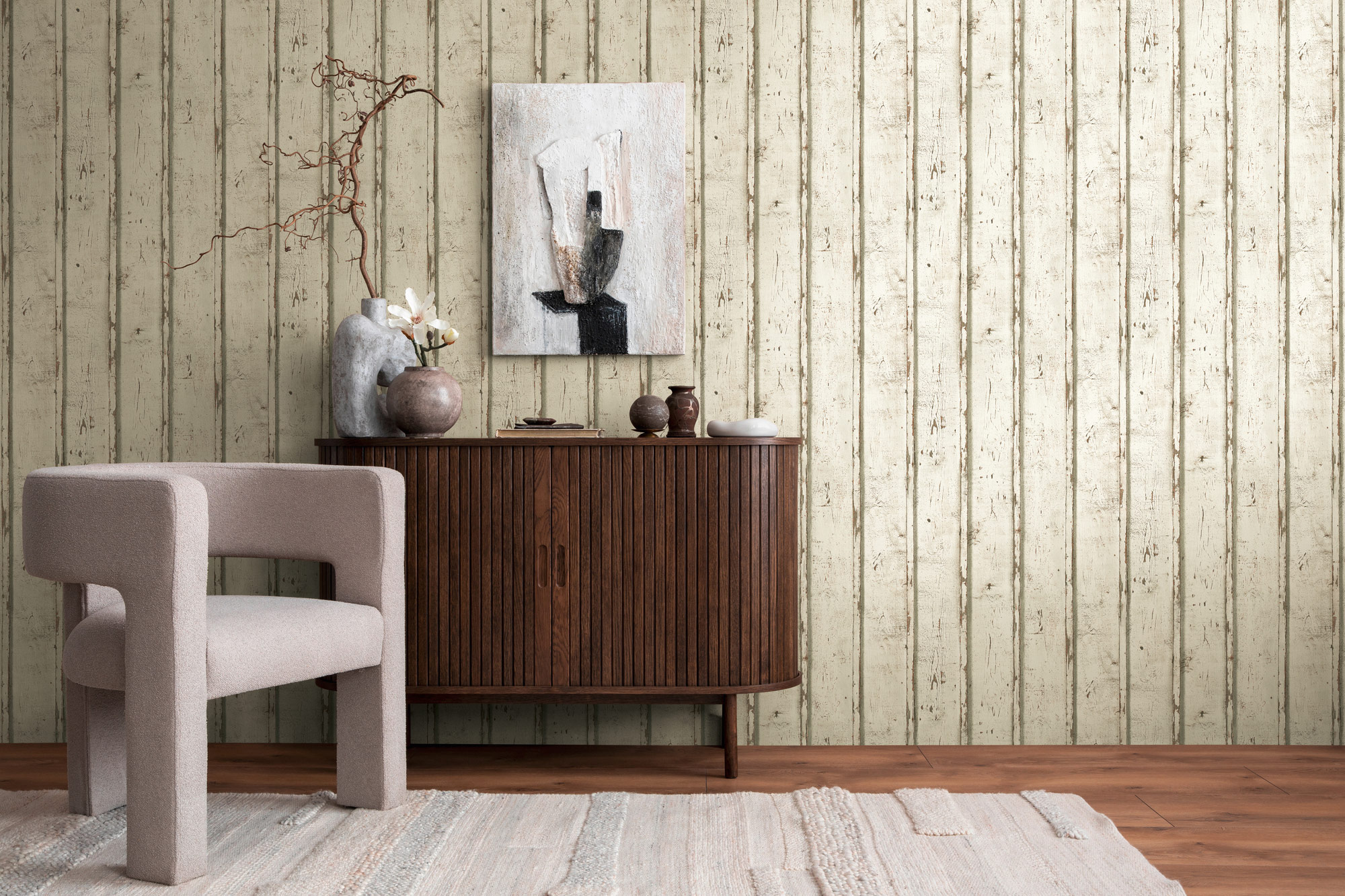 AS Vliestapete Elements 2 Holzoptik weiß 953701