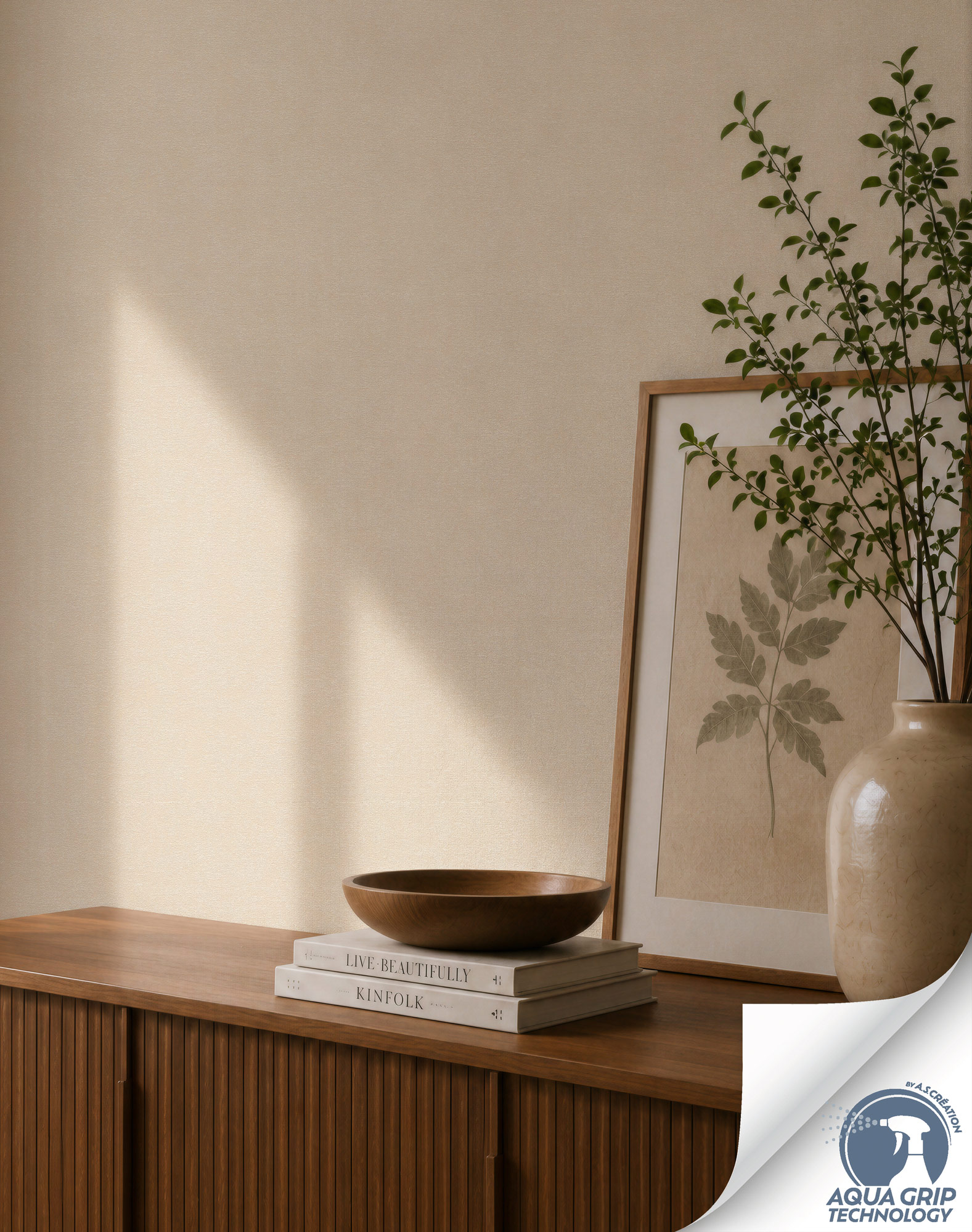 AS Vliestapete Cosiness Designdrop 2 Unitapete Beige 792843