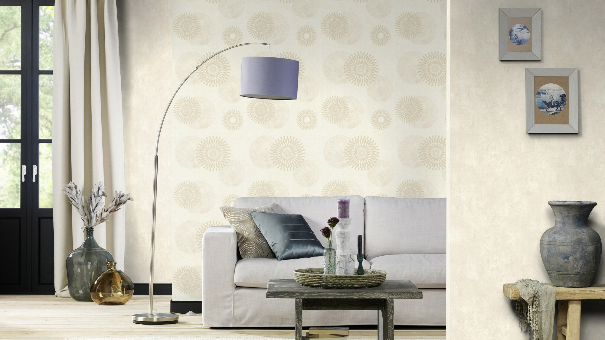 Rasch Vliestapete Tapetenwechsel 2 Uni Creme Struktur 609035