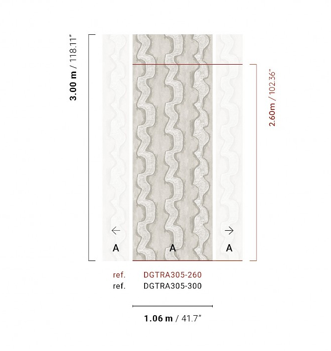 Masureel Fototapete Panel Traces Shodo Silver DGTRA305260