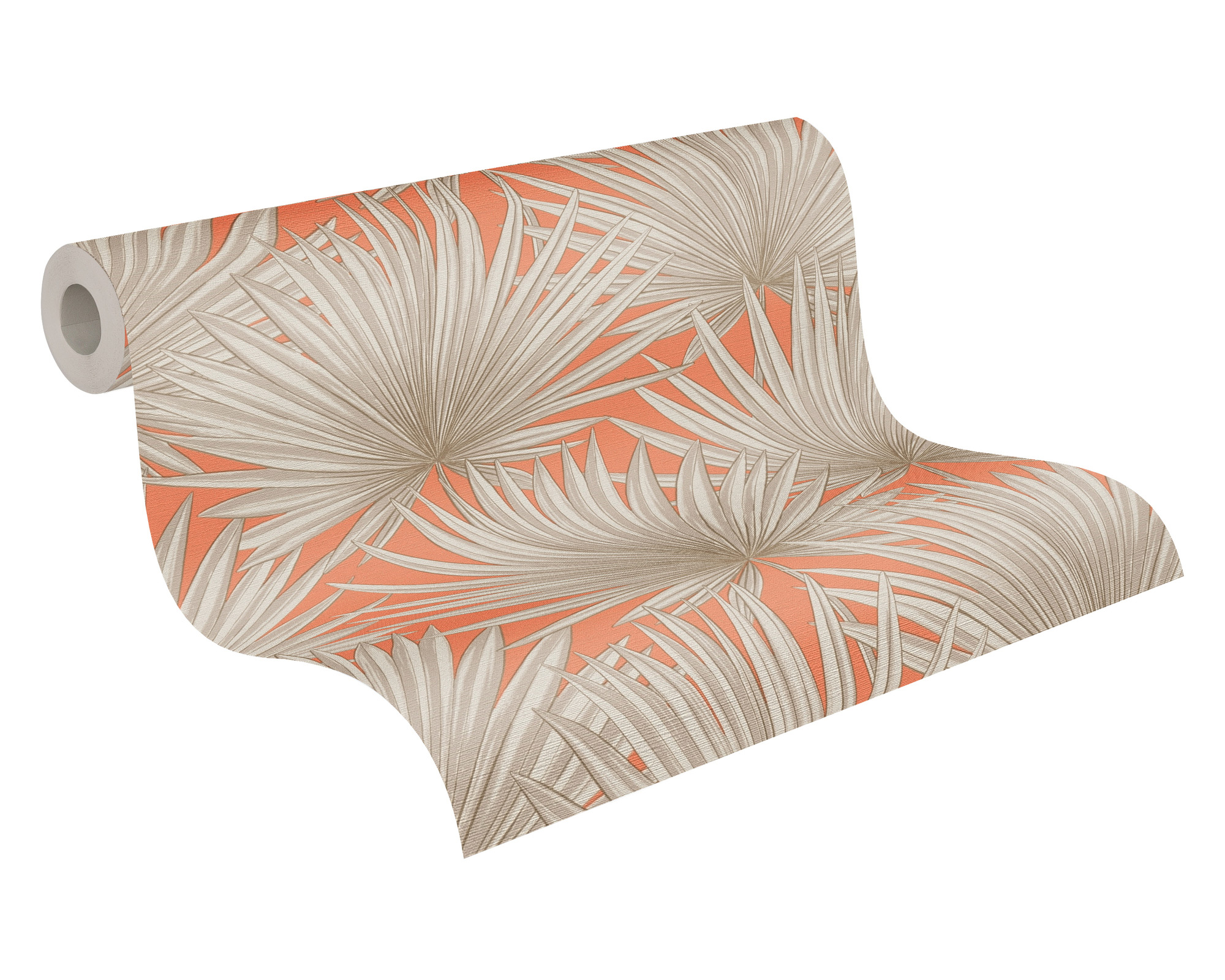 AS Vliestapete Antigua Satin Palmentapete orange 390903