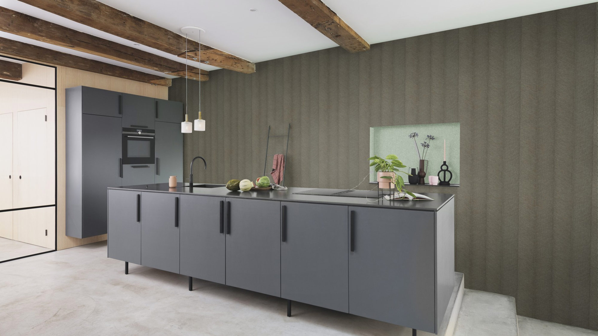 Rasch Vliestapete Amara Grün-Grüngrau 720303