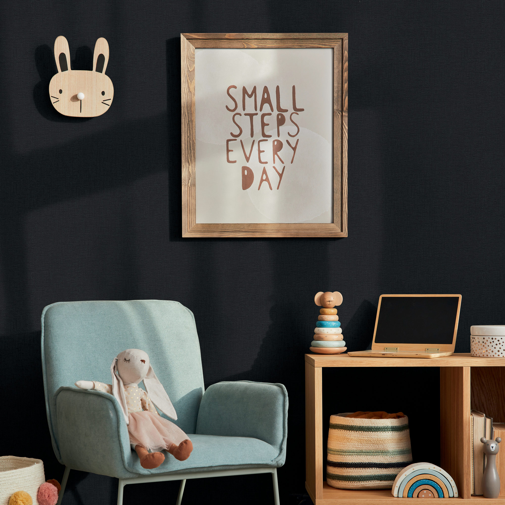 AS Vliestapete Kids Studio Unitapete Schwarz 791936