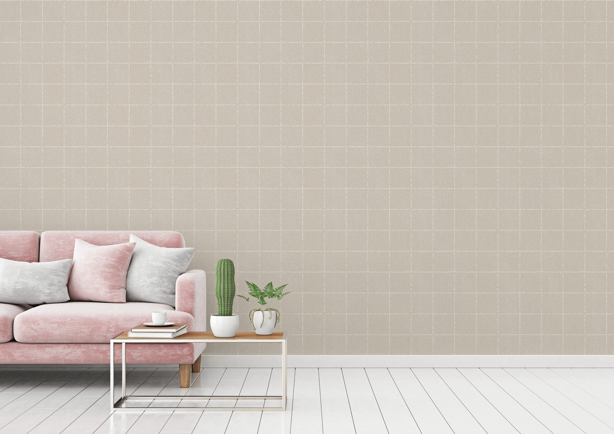 AS Vliestapete beige/creme Kachel New Elegance 375514