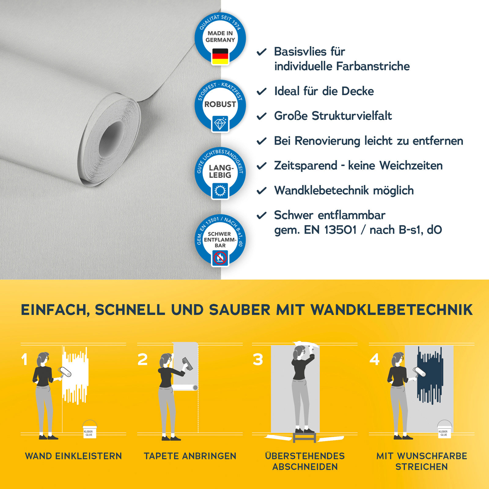 AS Vliestapete Meistervlies 8 überstreichbar 965615