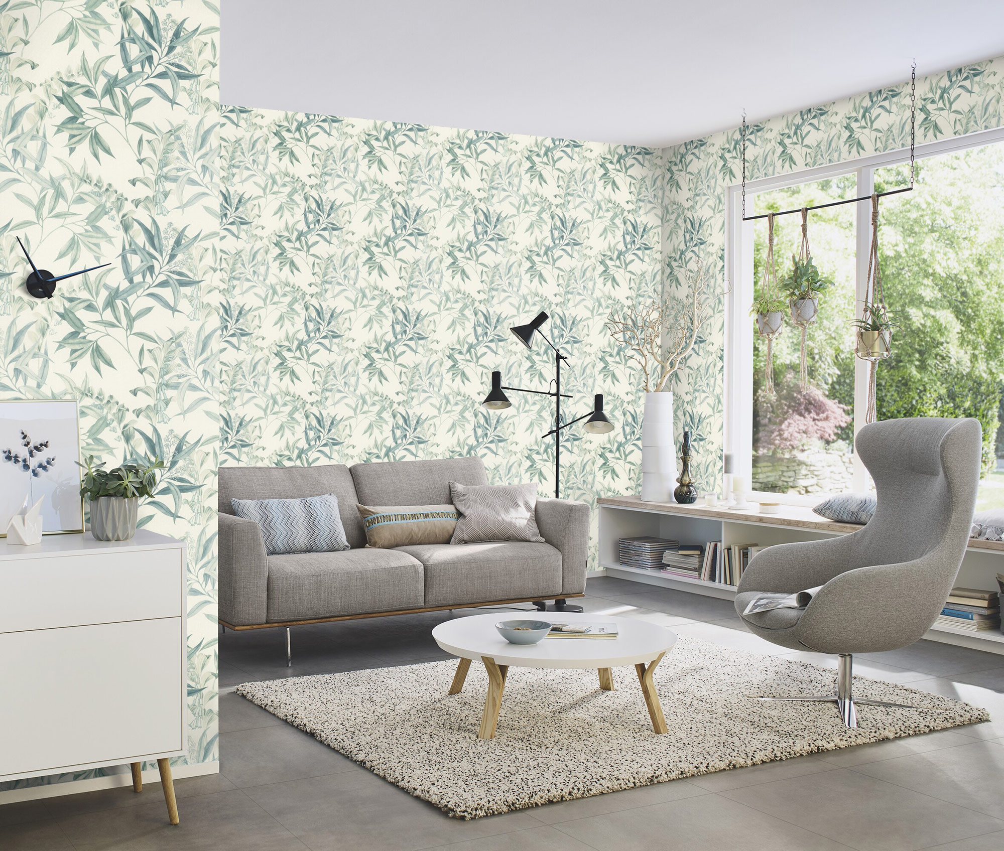 Rasch Vliestapete Liverna Grün-taupe 417340