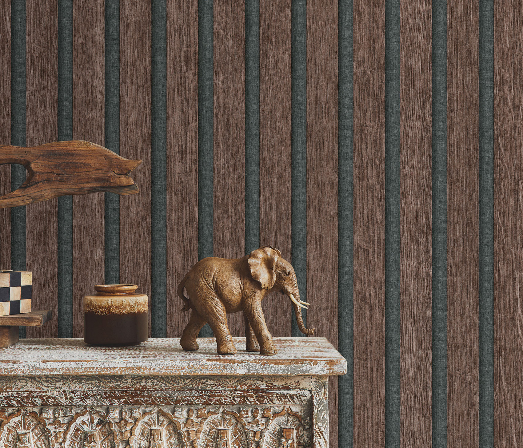 Erismann Vliestapete Holzpaneel dunkelbraun 1040033