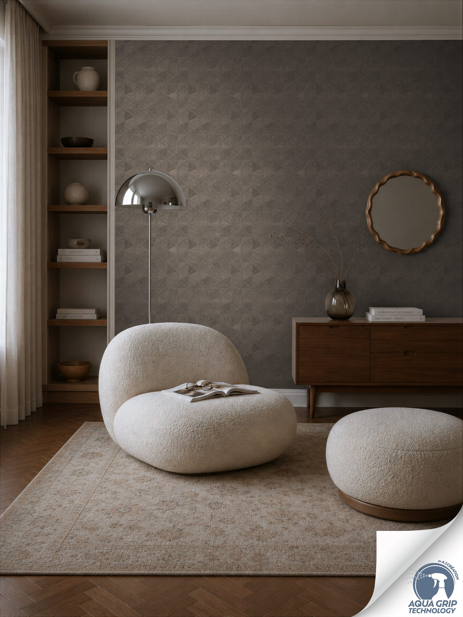AS Vliestapete Cosiness Designdrop 2 Grafik Grau 793196