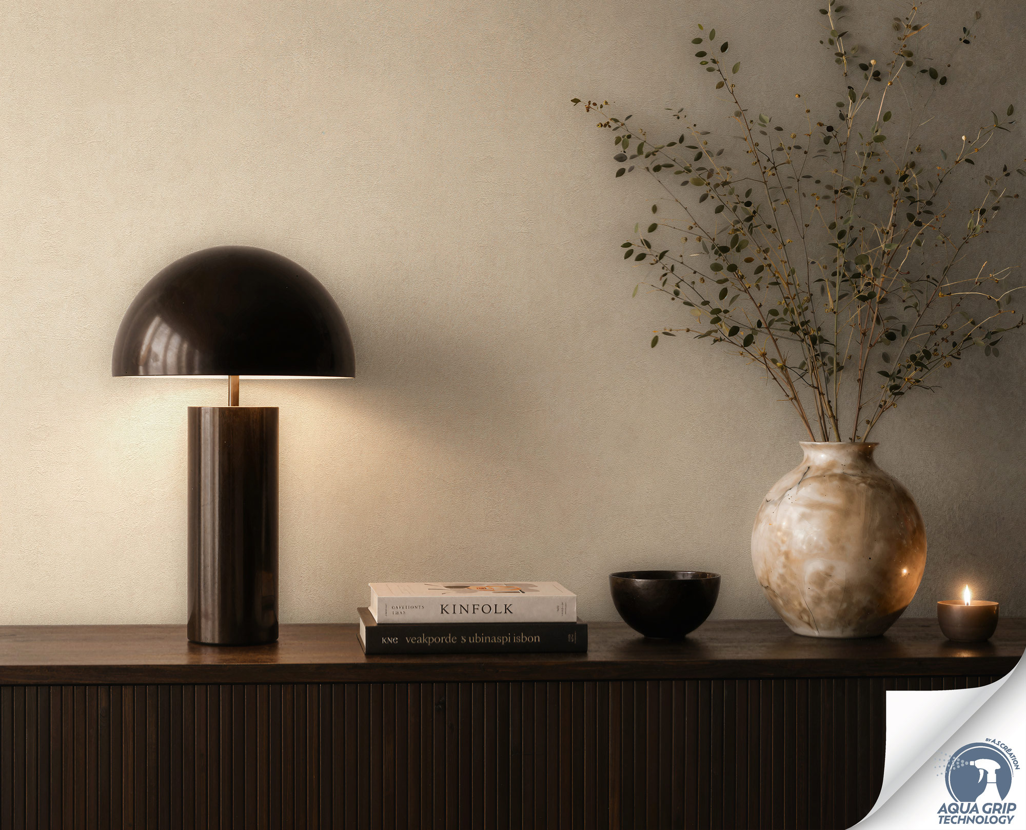 AS Vliestapete Cosiness Designdrop 2 Uni Creme 793152
