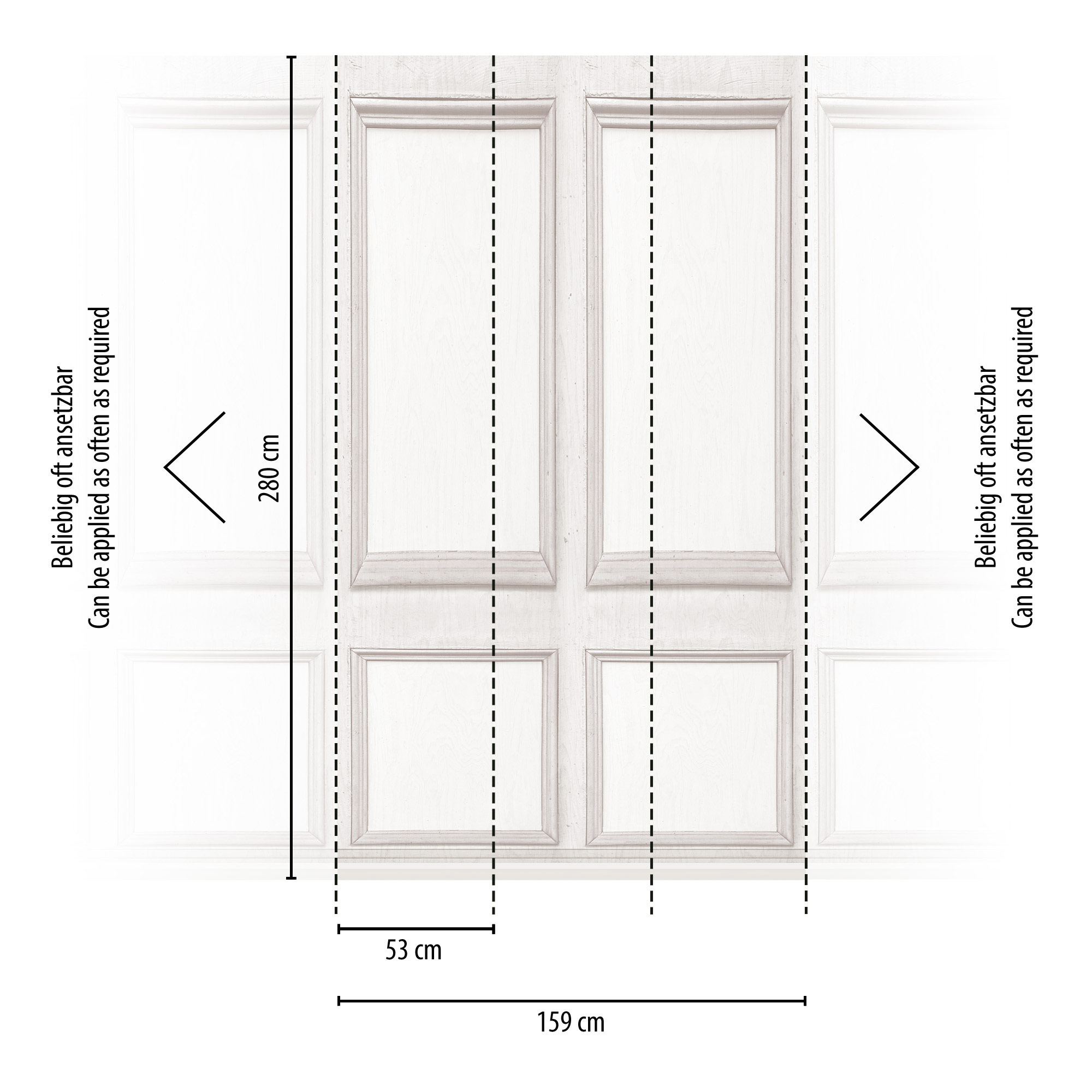 AS Vliestapete Wallpanel weiß Kassetten 398071