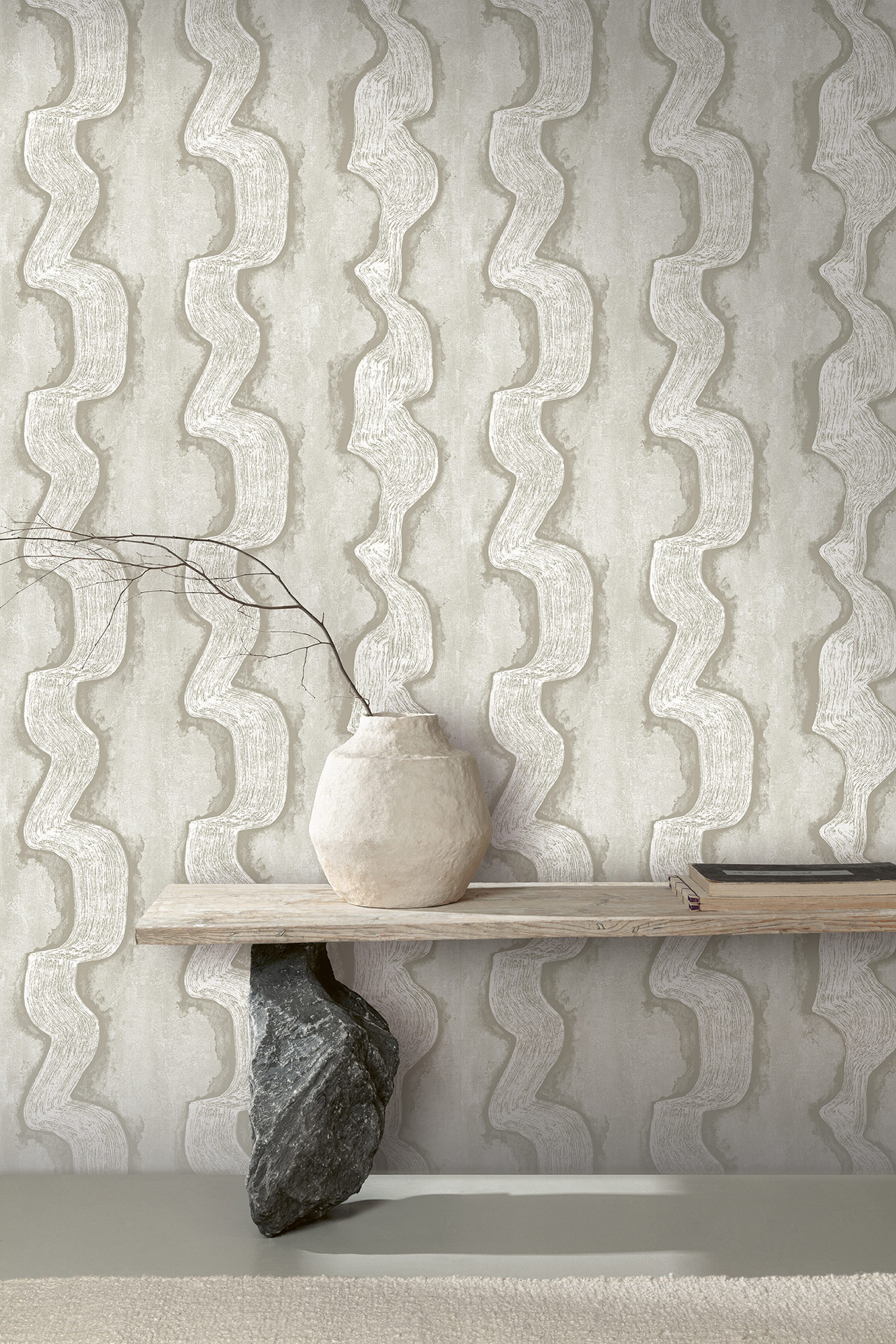 Masureel Fototapete Panel Traces Shodo Silver DGTRA305260