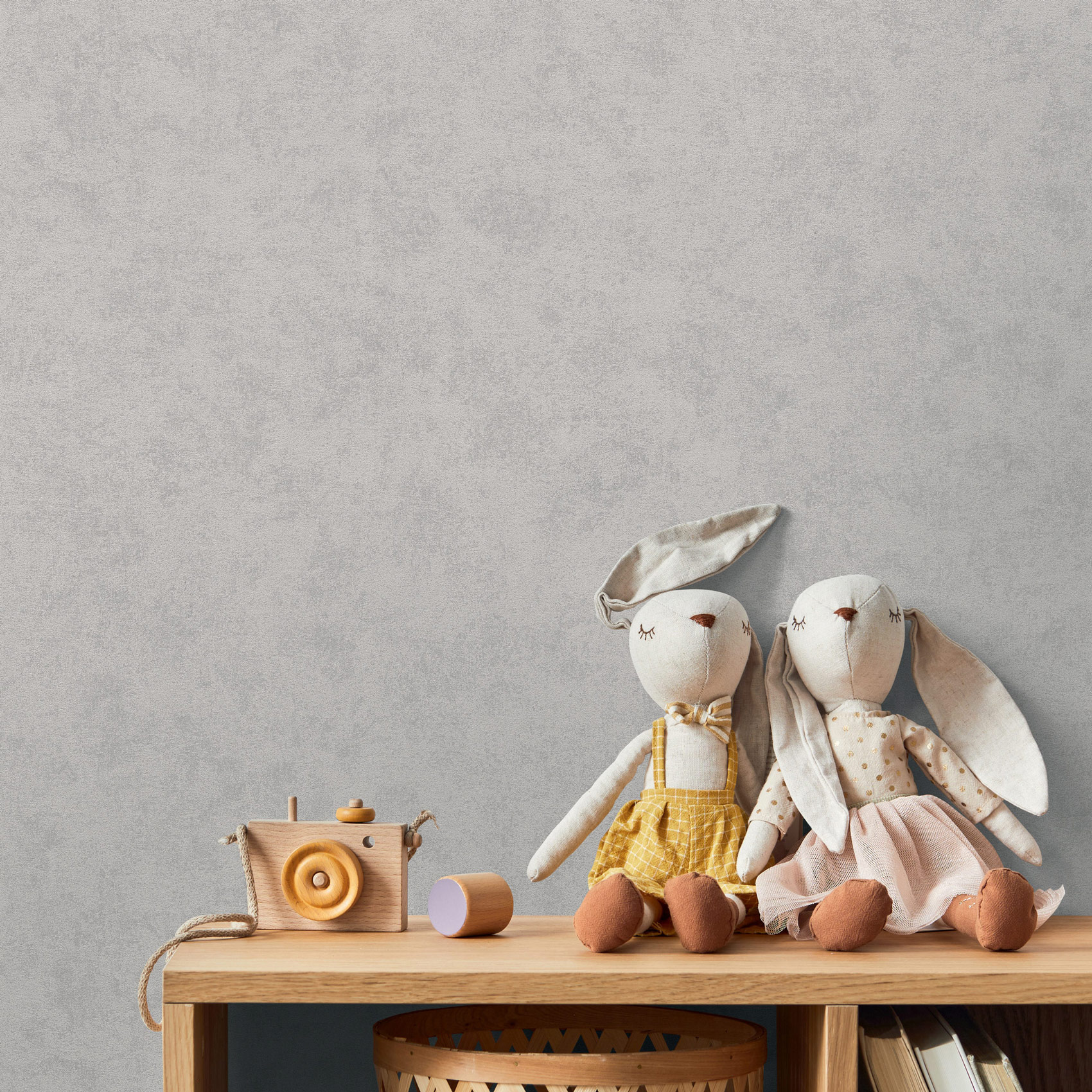 AS Vliestapete Kids Studio Unitapete Grau 317766