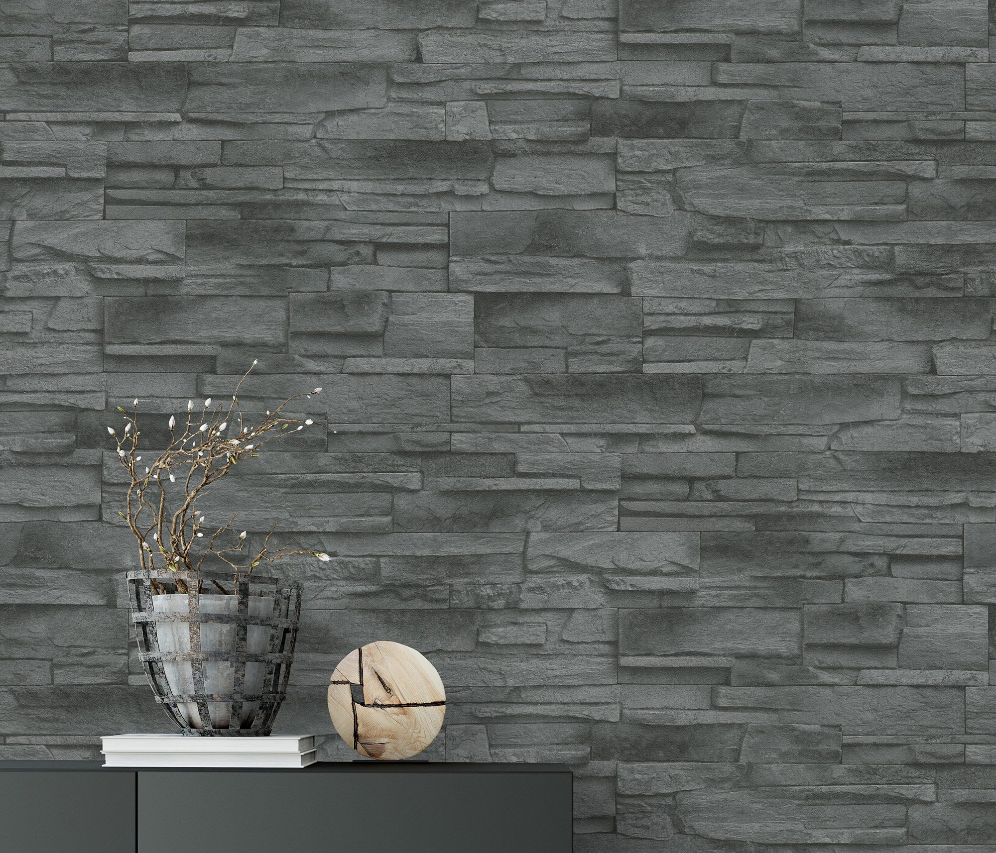 Erismann Vliestapete Steinoptik grau 1039510