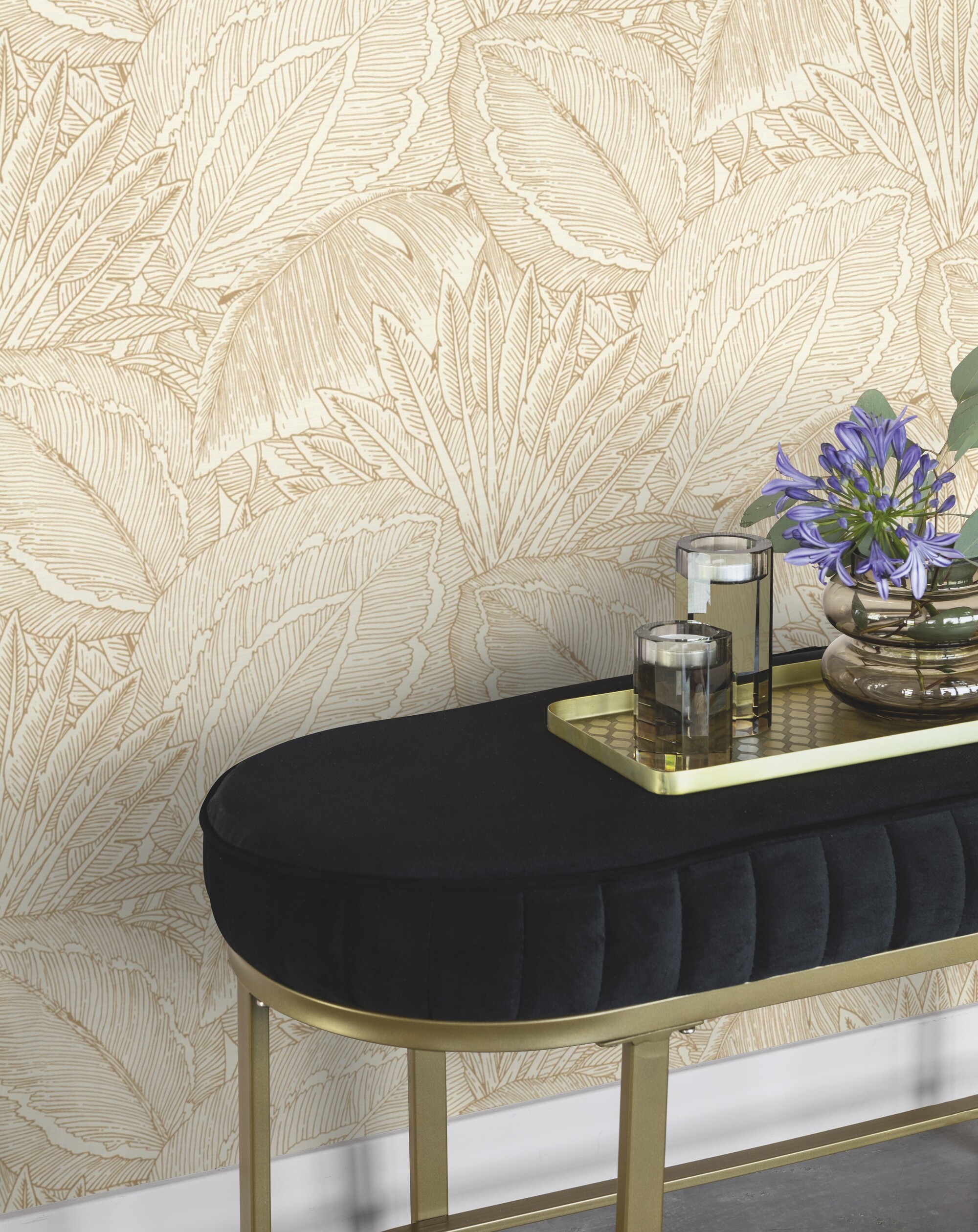 Rasch Vliestapete Allegretto Gold-Gold hell 580822