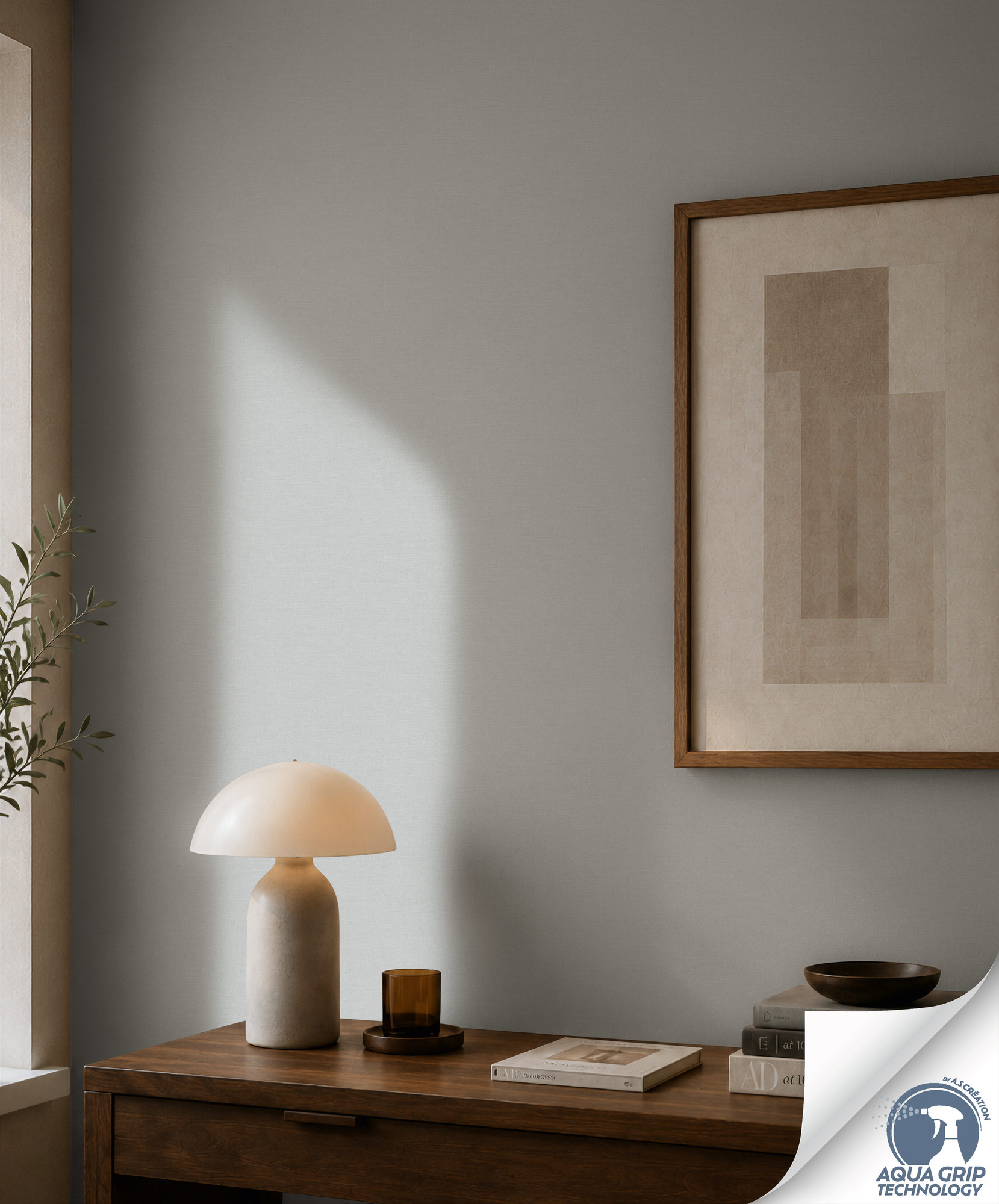 AS Vliestapete Cosiness Designdrop 2 Unitapete Grau 784992