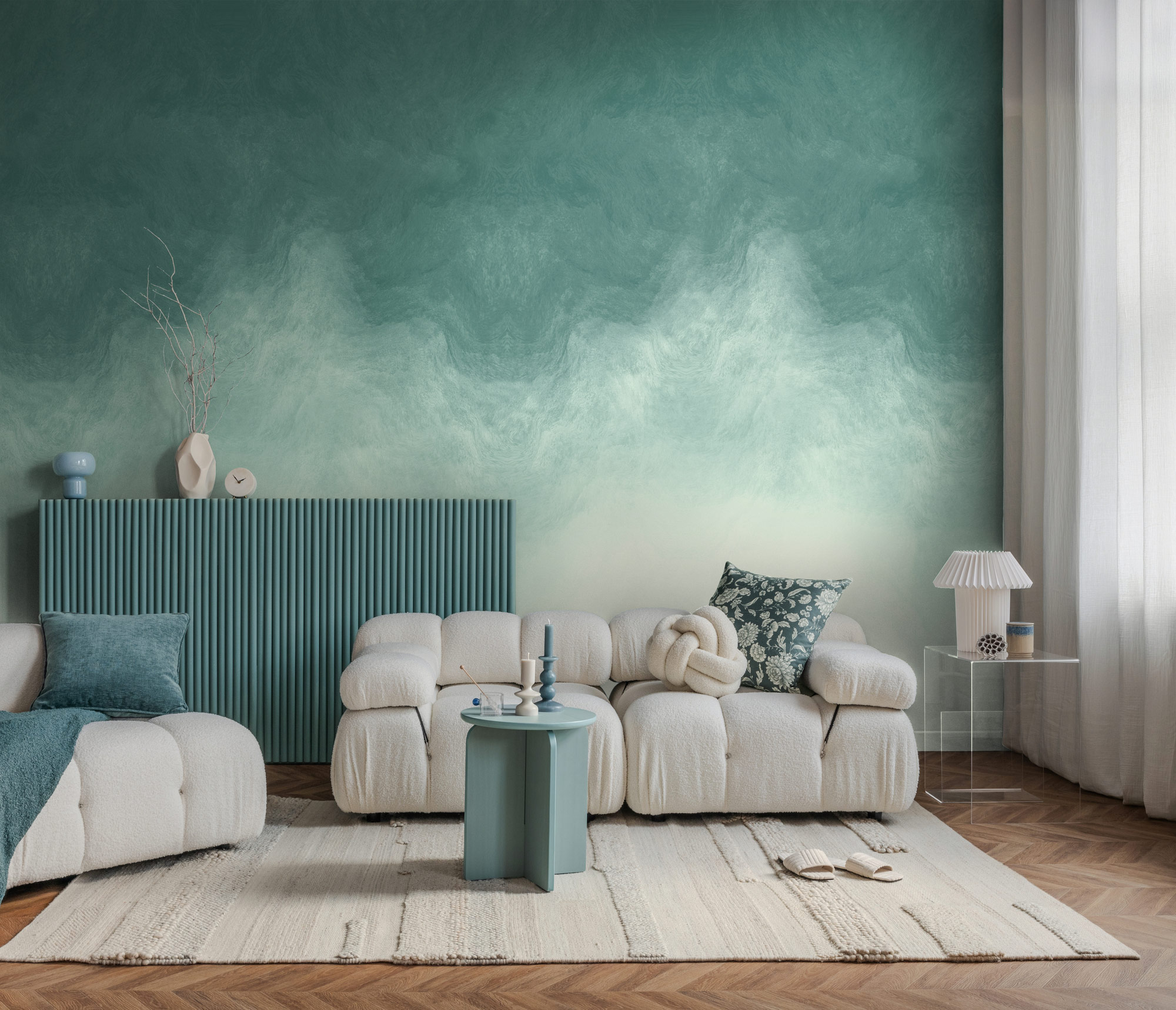 AS Fototapete The Wall 4 Aquarell Blau 792394
