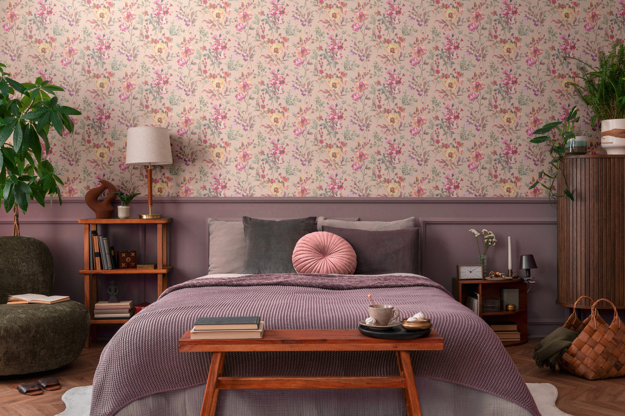 AS Vliestapete CosmoLiving Blumen Rosa 790613