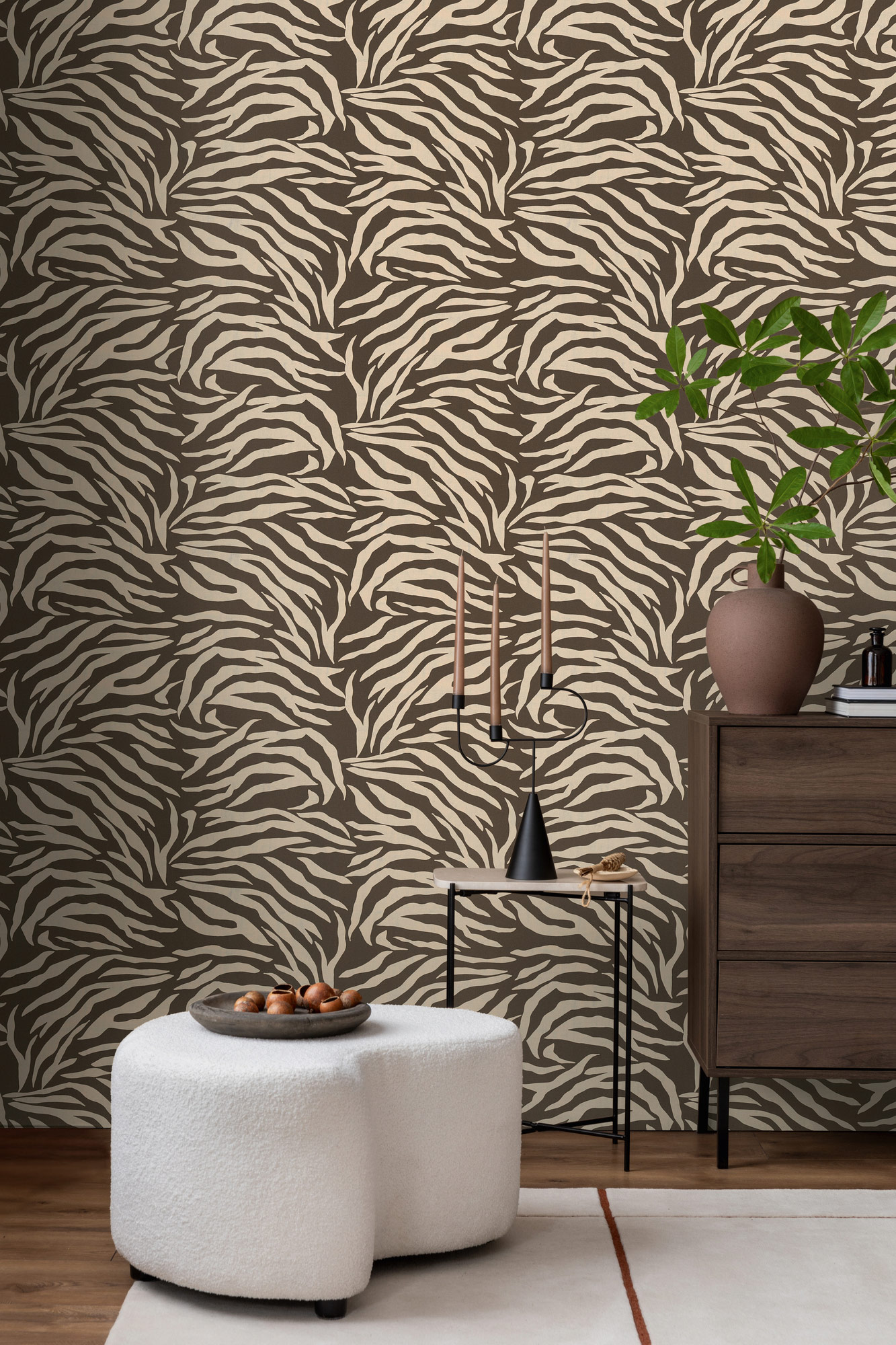 AS Vliestapete Anna d'Andrea Zebramuster Braun 782172