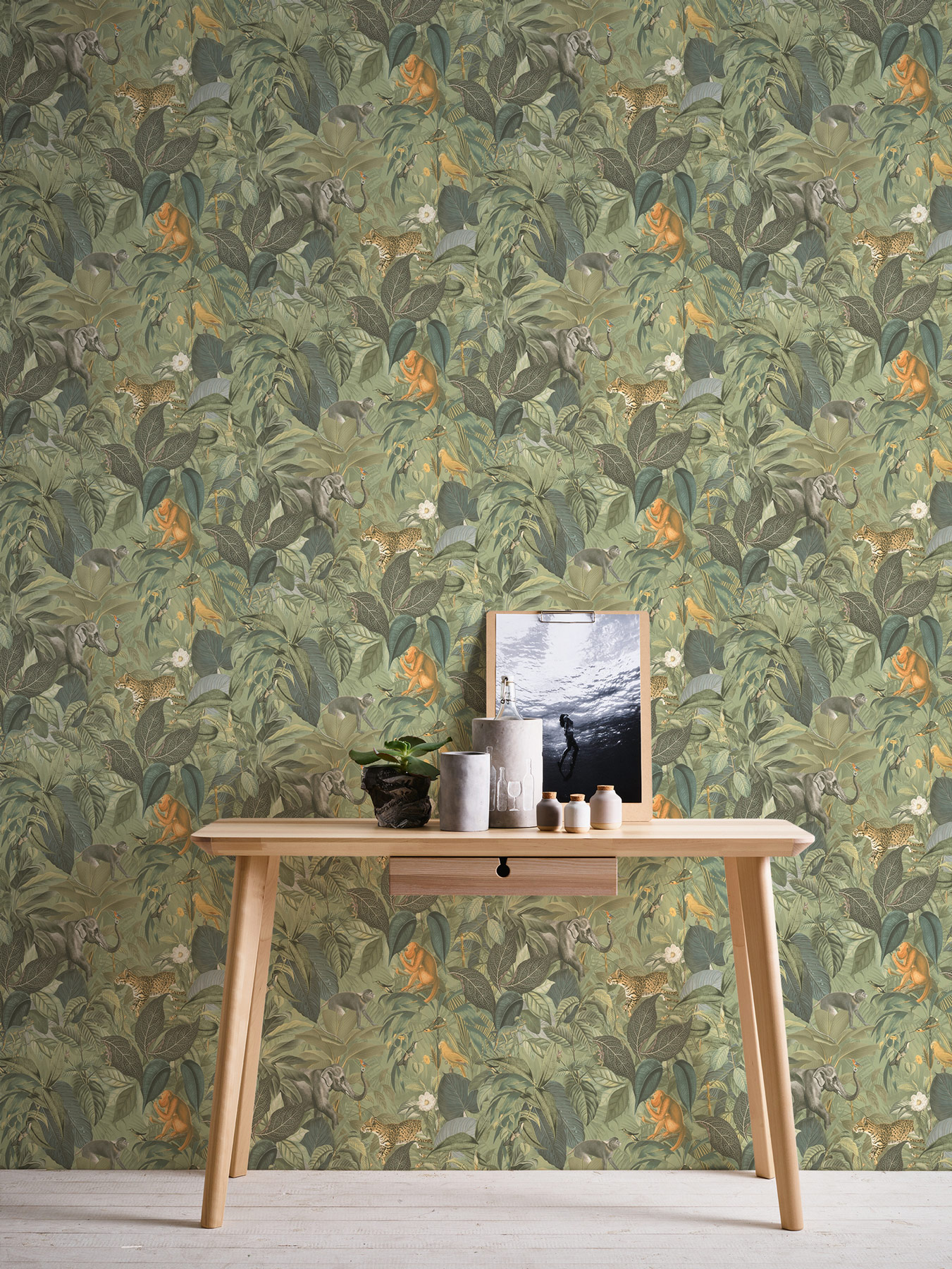 AS Vliestapete PintWalls Tiertapete Grün 387243