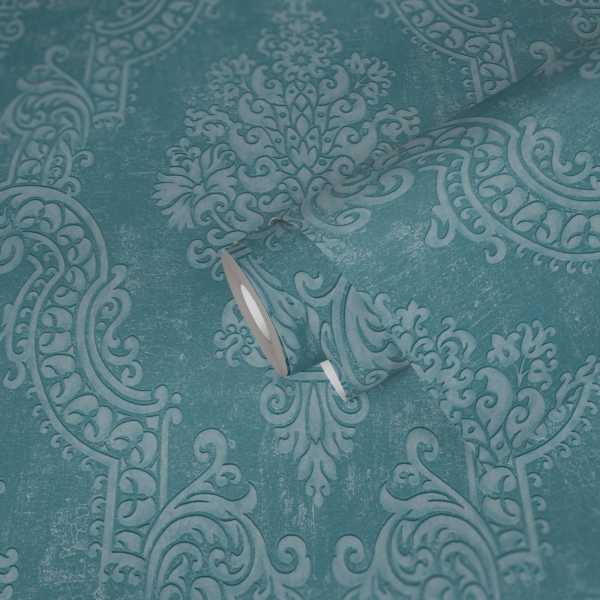 AS Vliestapete Pure Elegance Ornament Blau 397654