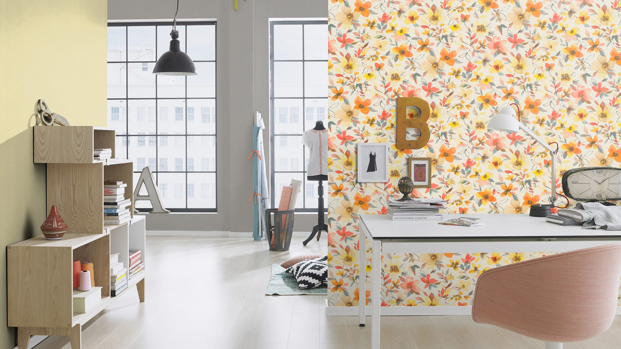 Rasch Vliestapete Country Charme Gelb-sonnengelb 447521