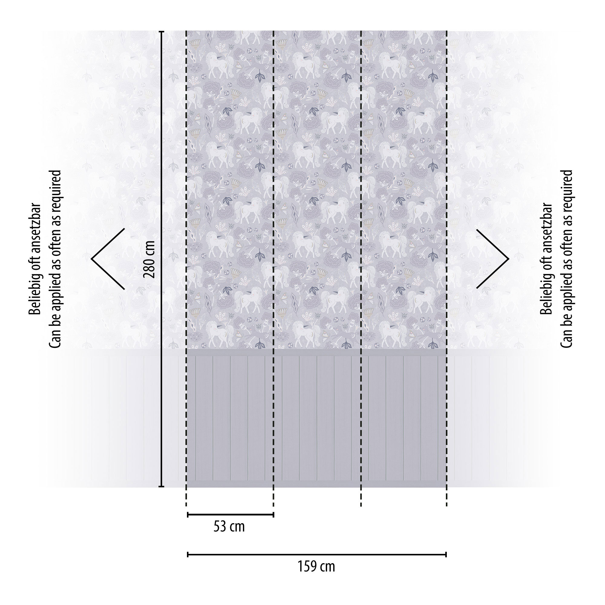 AS Vliestapete Lilly & Luis Einhorn Grau 770761
