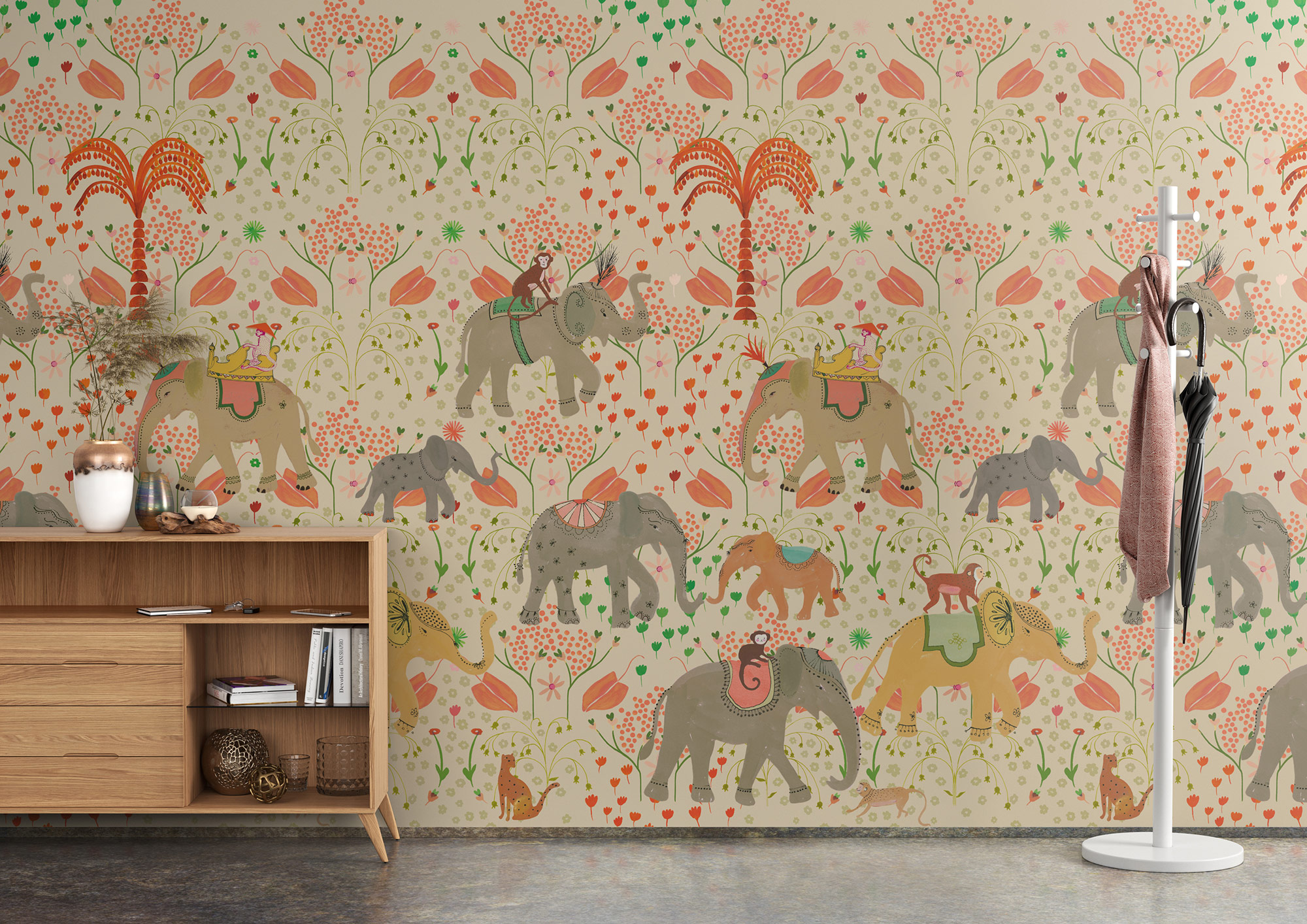 Rasch Fototapete Magic Walls Affe Blumen 557831