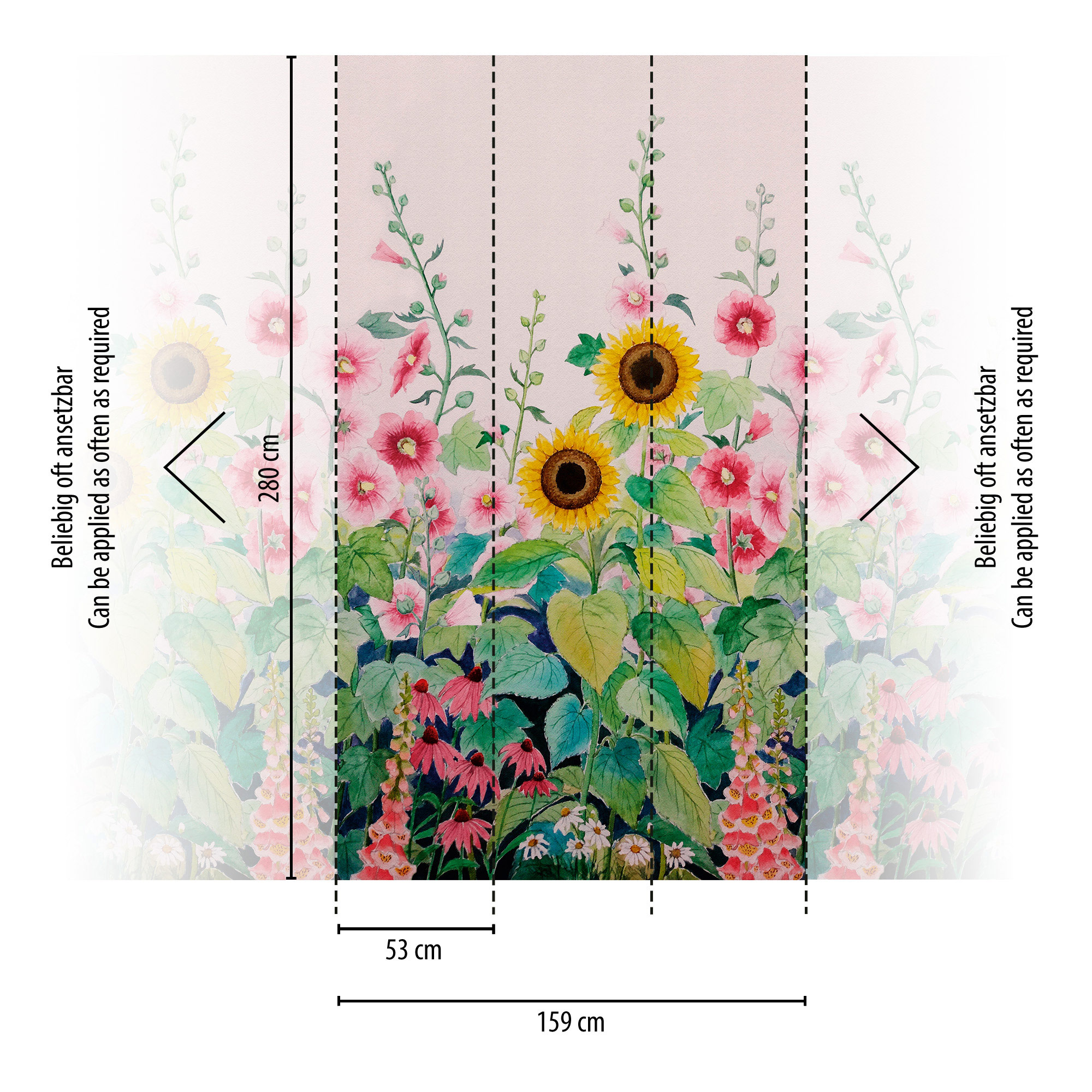 Livingwalls Vliestapete The Wall 3 Blumenwiese 398831